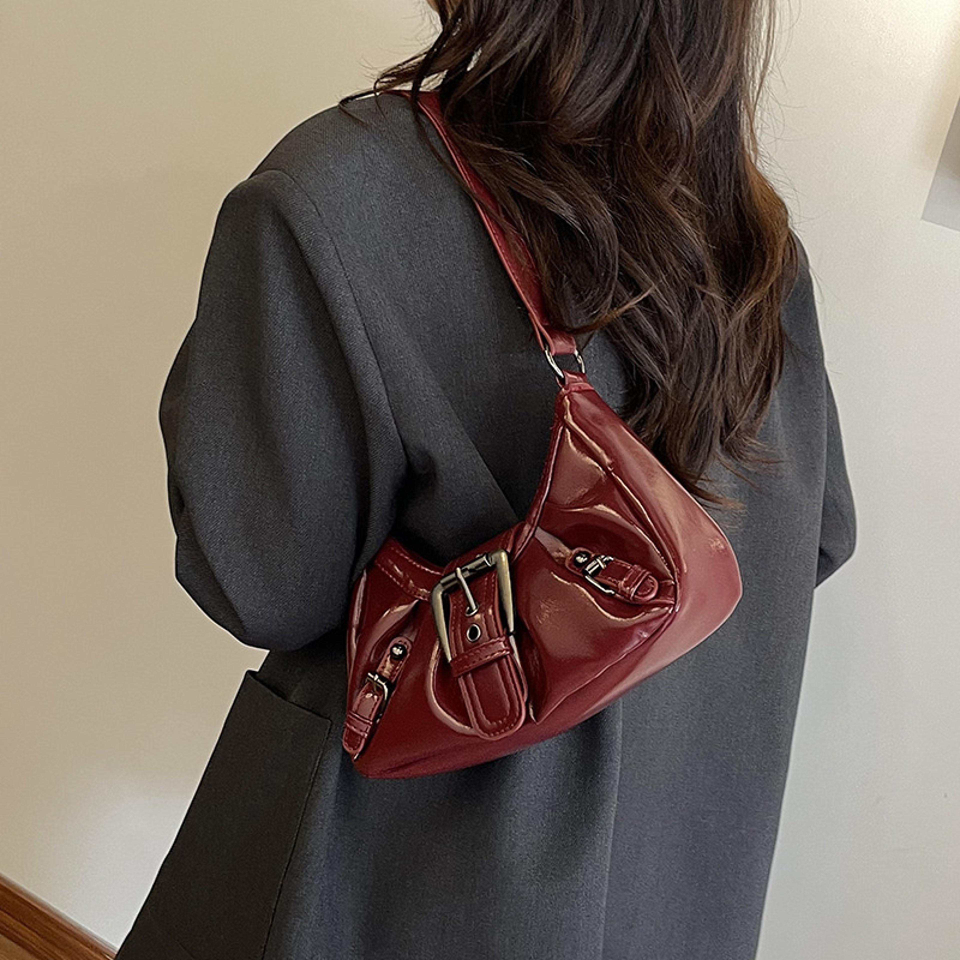 retro pleated hobo shoulder bag stylish maillard underarm handbag for women perfect for travel & shopping