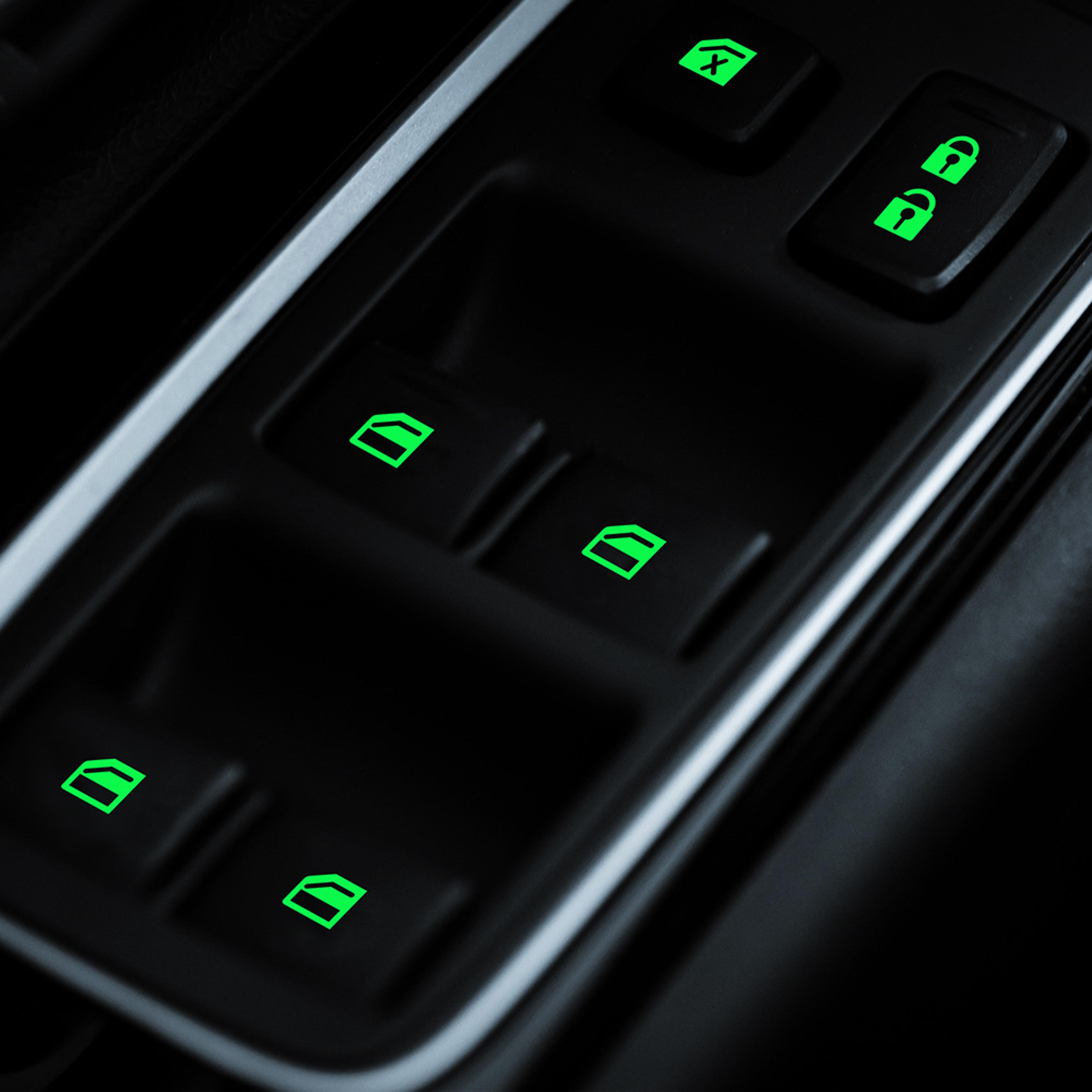 glow night car window switch stickers luminous interior button decals for easy night driving