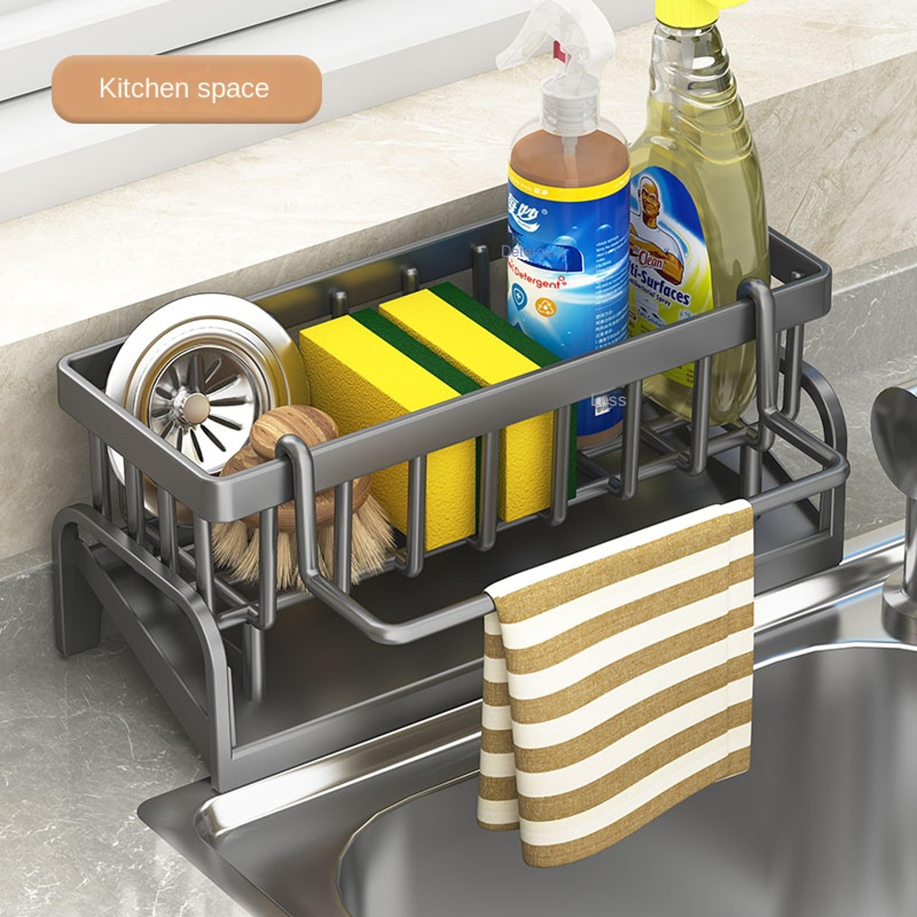 kitchen sink storage rack detergent & sponge holder for household organizing