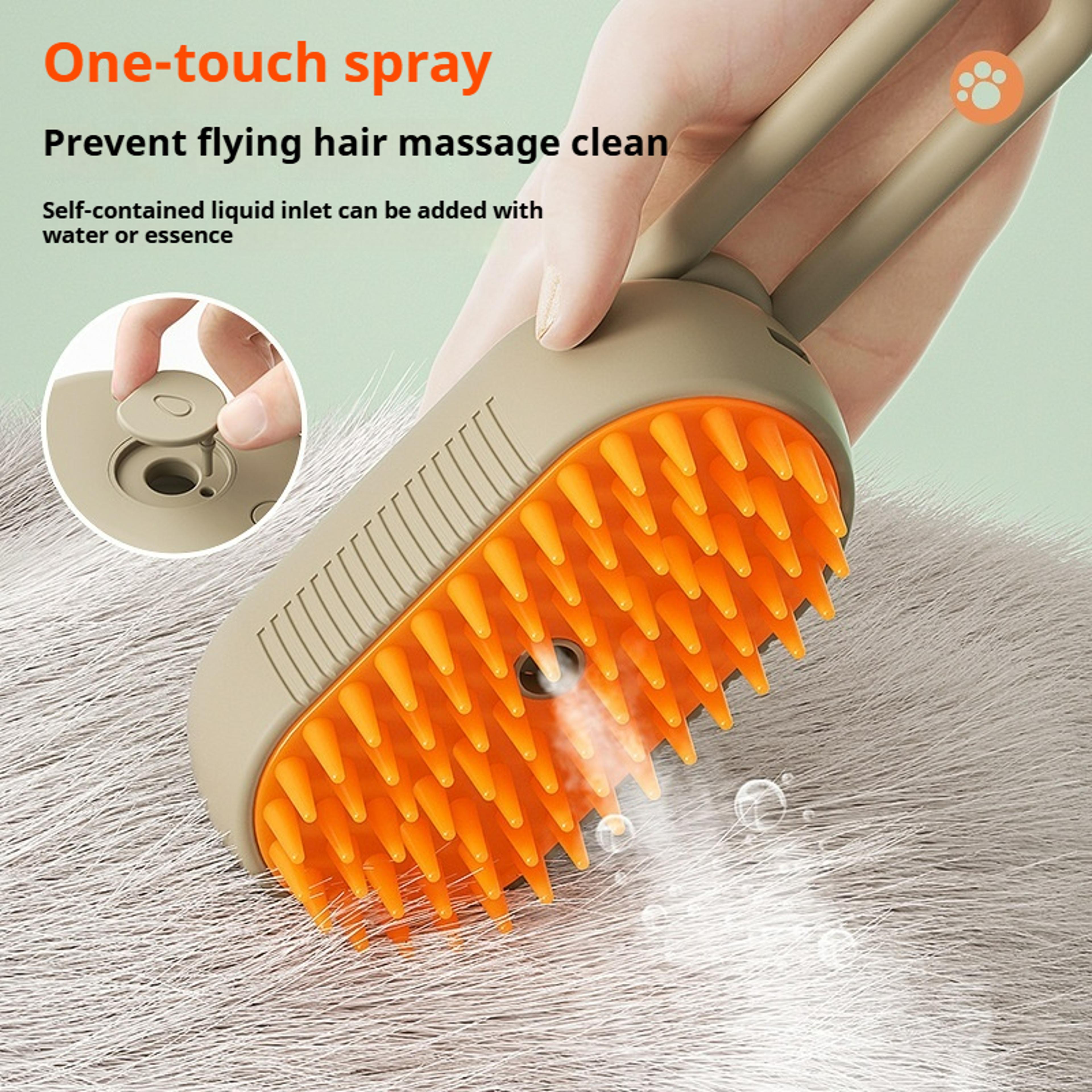 pet hair removal spray comb one button massage comb for cats & dogs anti flying hair bath brush & hair removal tool