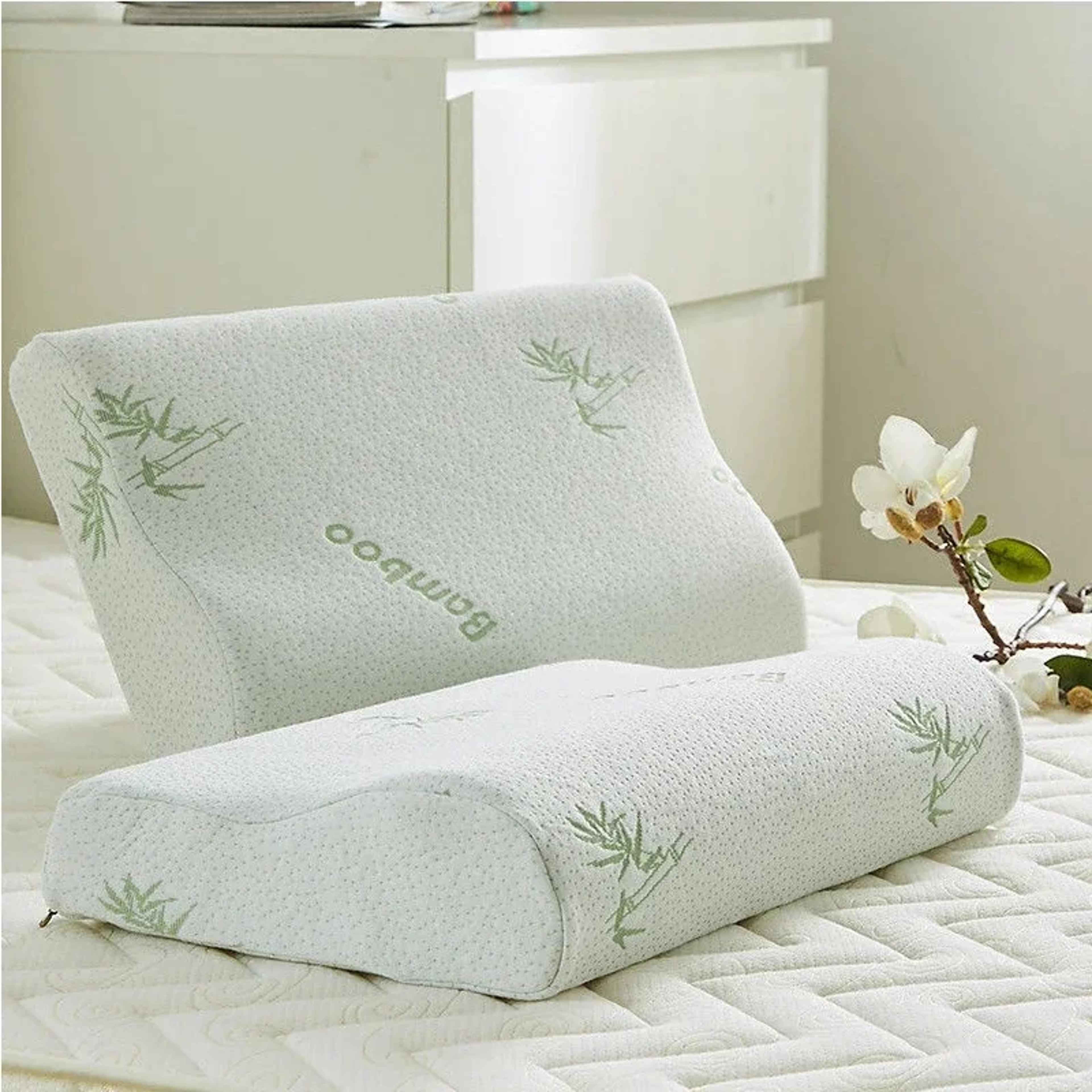 bamboo fiber orthopedic memory foam pillow for neck relief and support