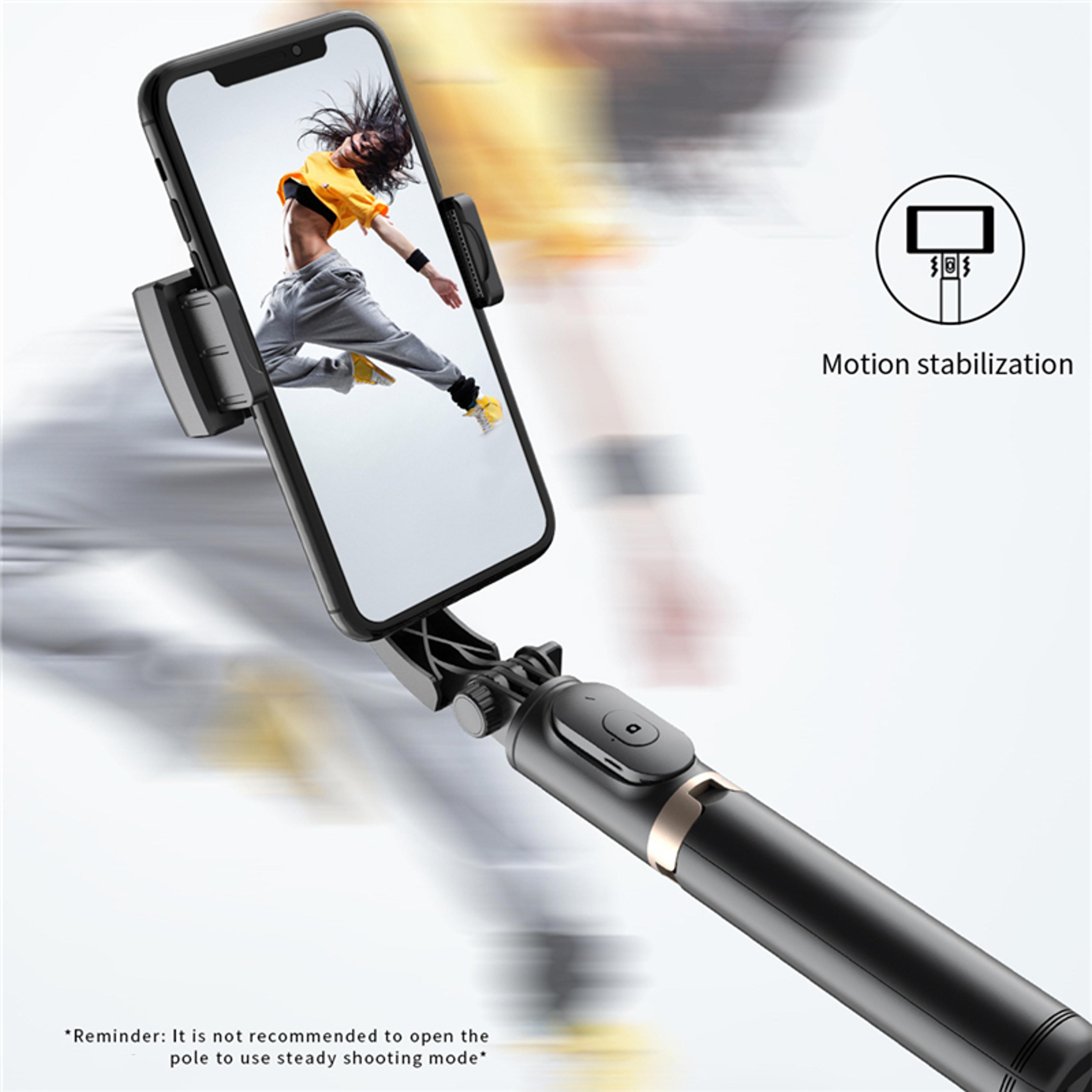 foldable gimbal stabilizer selfie stick with wireless tripod & bluetooth shutter monopod
