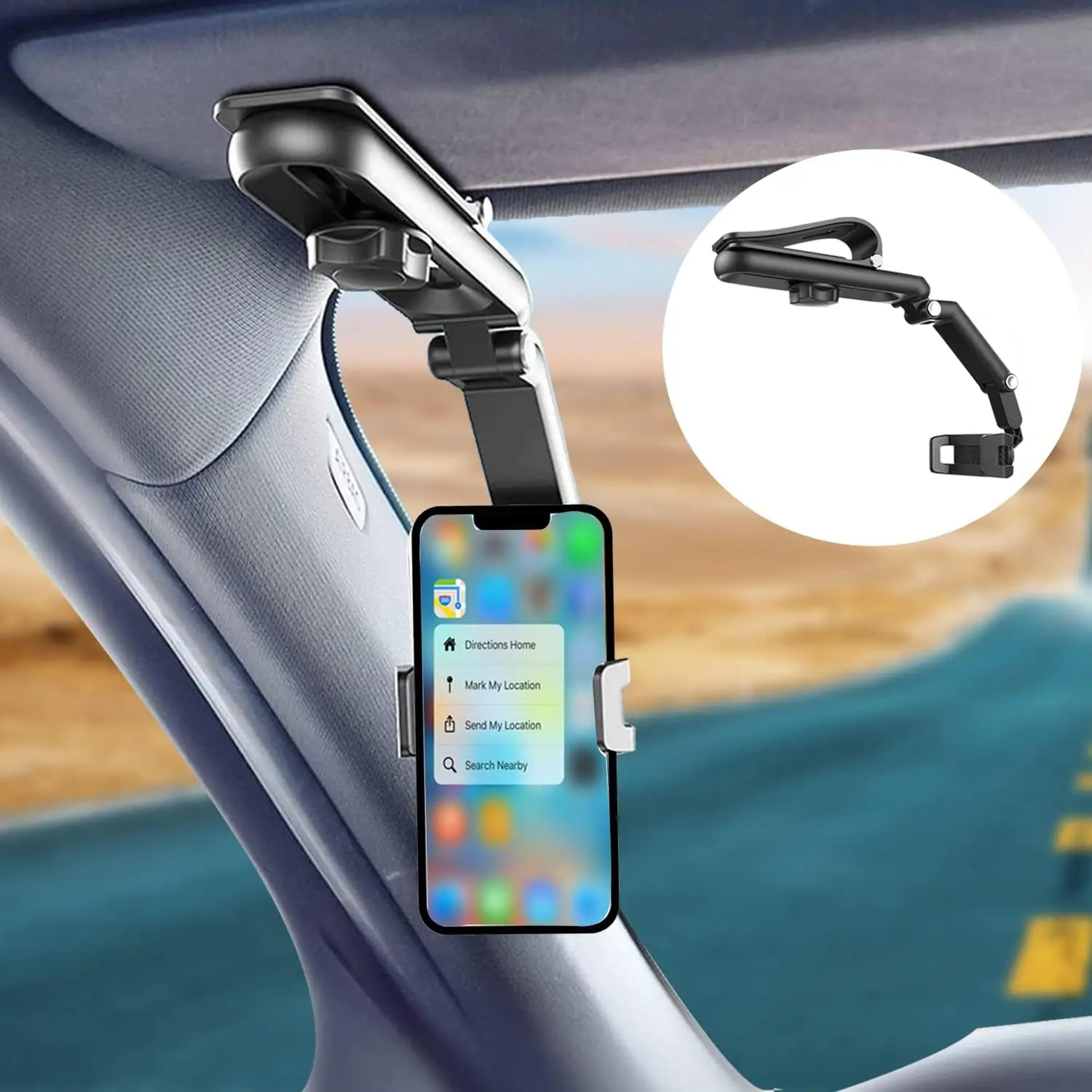 rotating sun visor phone holder for car multifunctional cell phone mount