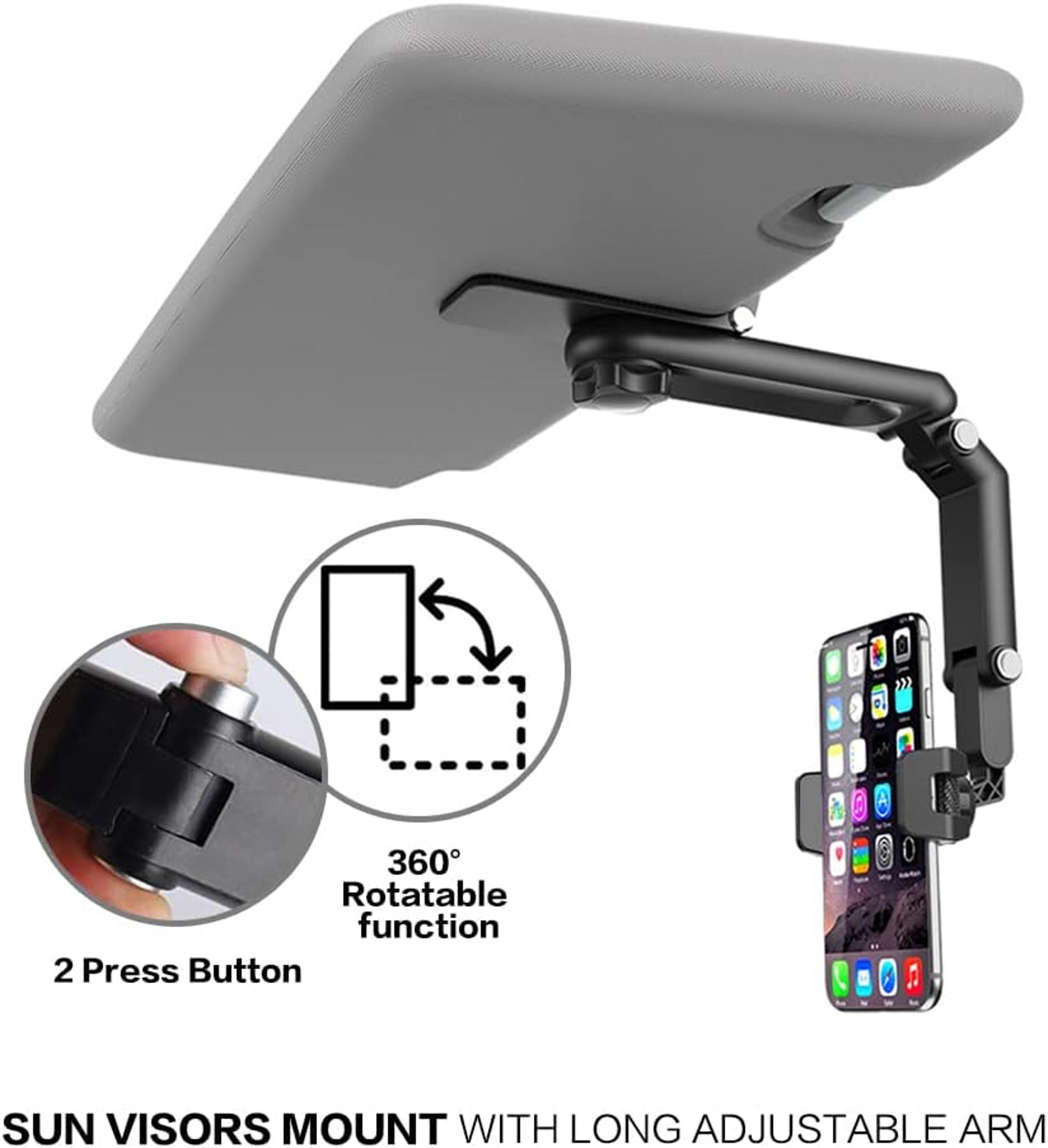 car sun visor phone holder multifunctional rotating cell phone holder for easy access and safe driving