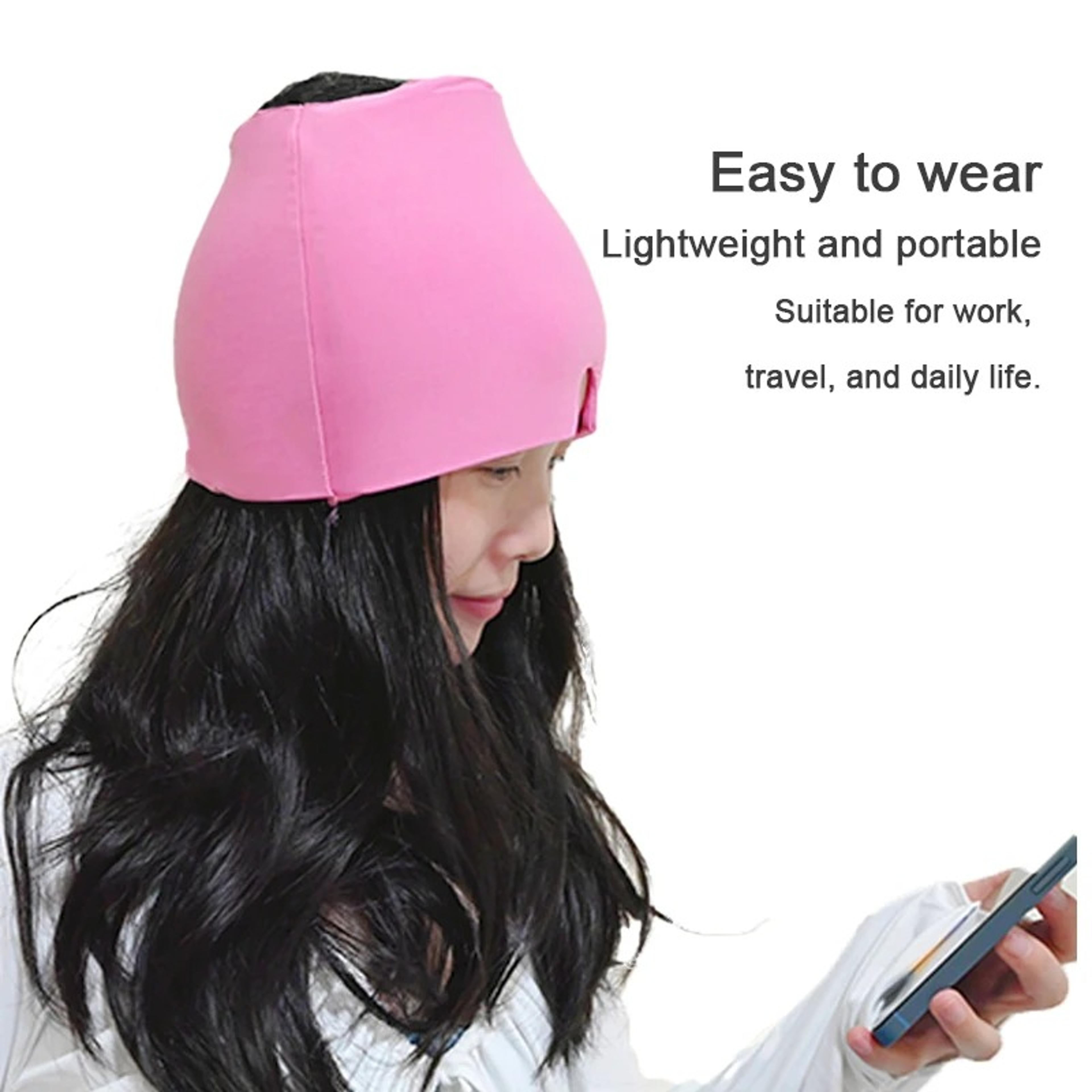 gel cold & hot head ice cap black and pink sleep mask for head massage and health care.