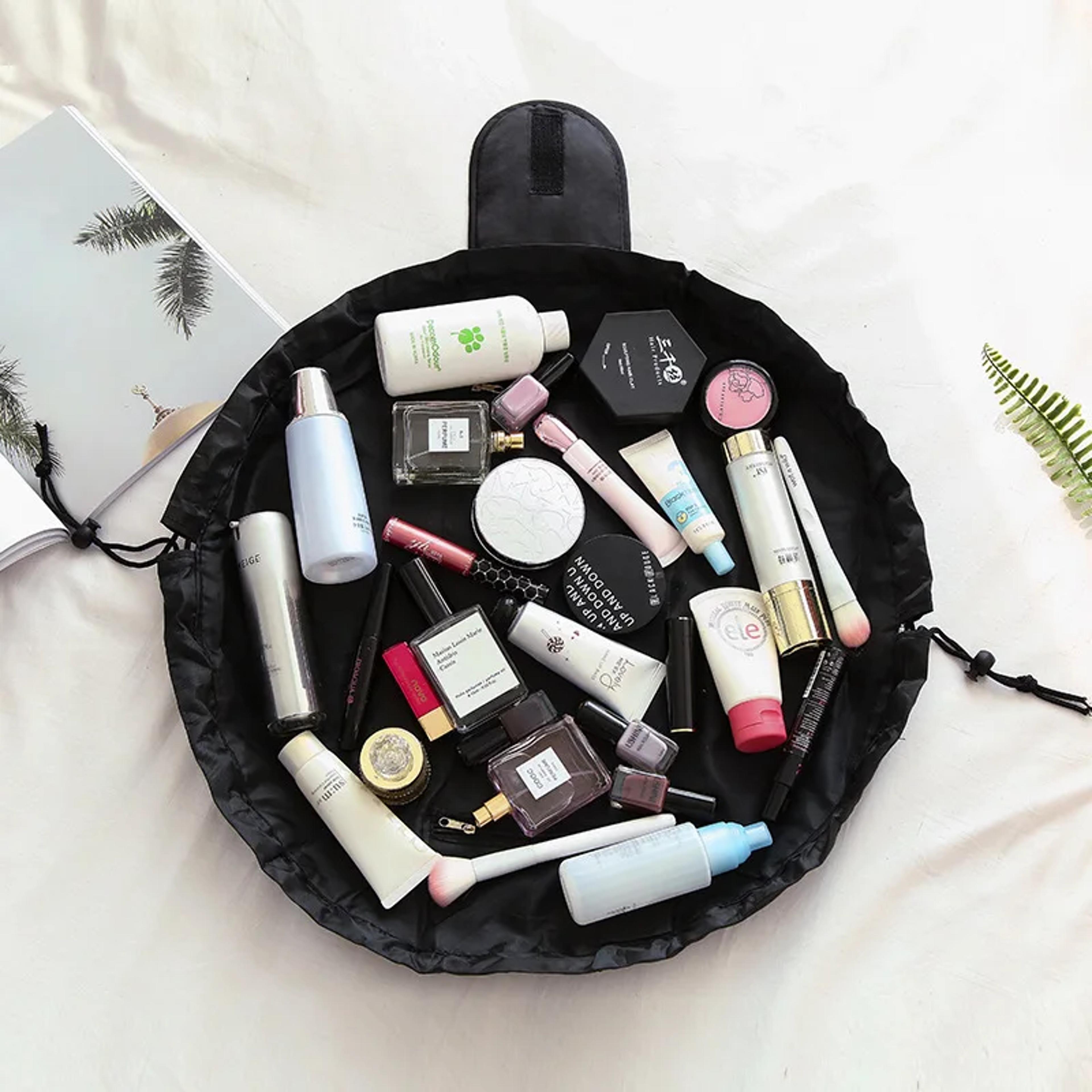 portable waterproof drawstring cosmetic bag travel makeup organizer & toiletry case