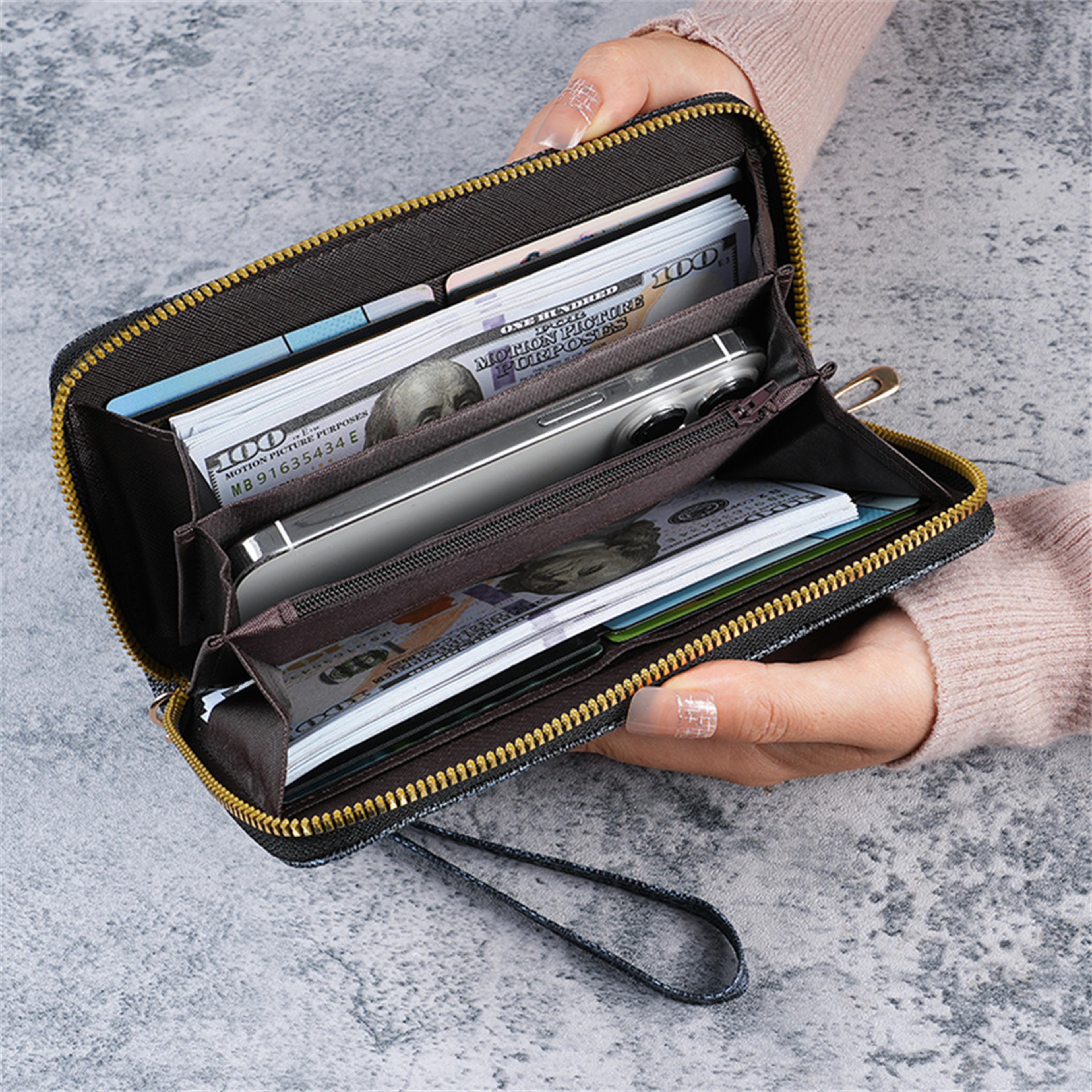 premium long wallet for men and women fashionable card & coin holder