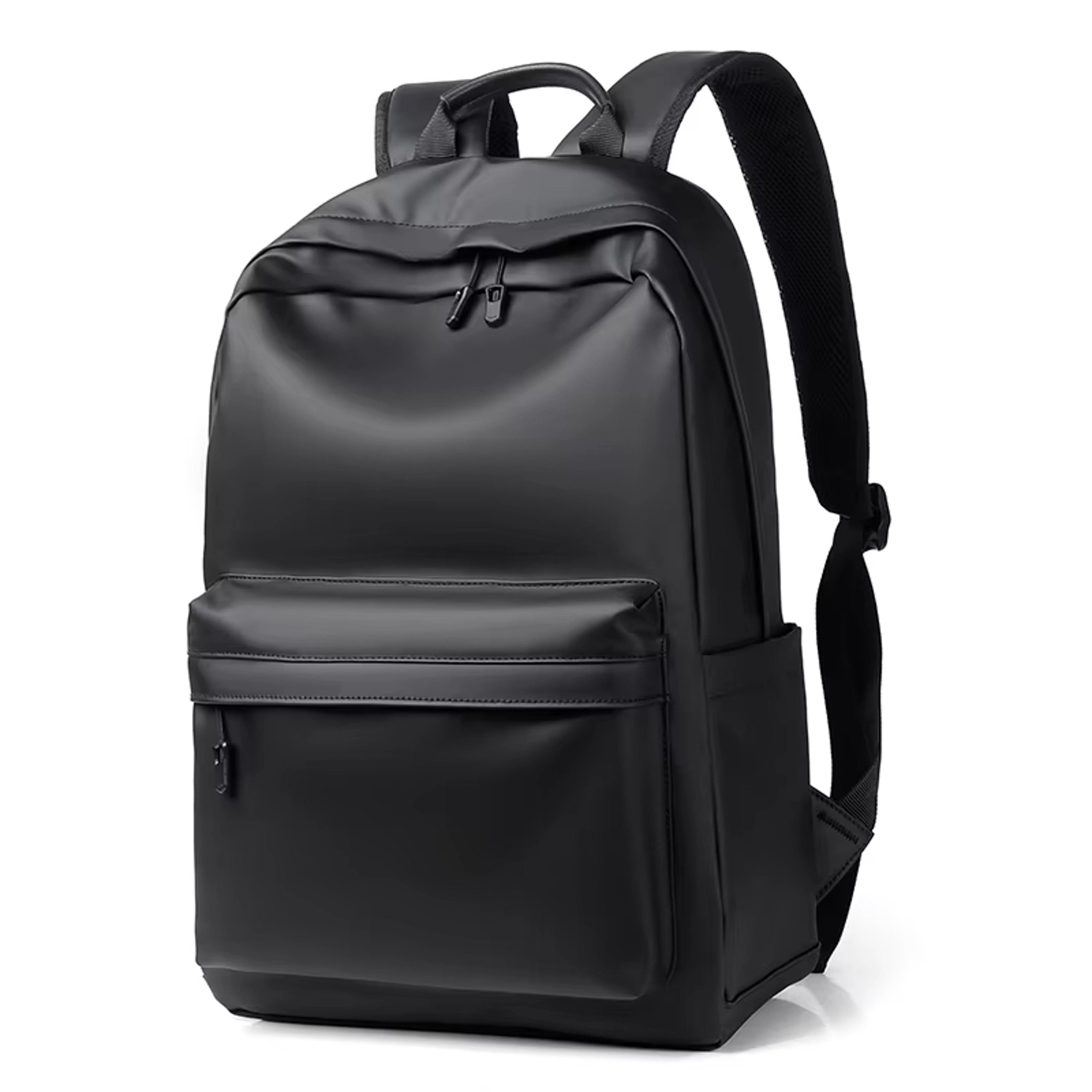 black leather backpack simple The Philos Men & Women The Jacket Maker grain leather and a cotton twill innershell Simple Backpack - BROWN |