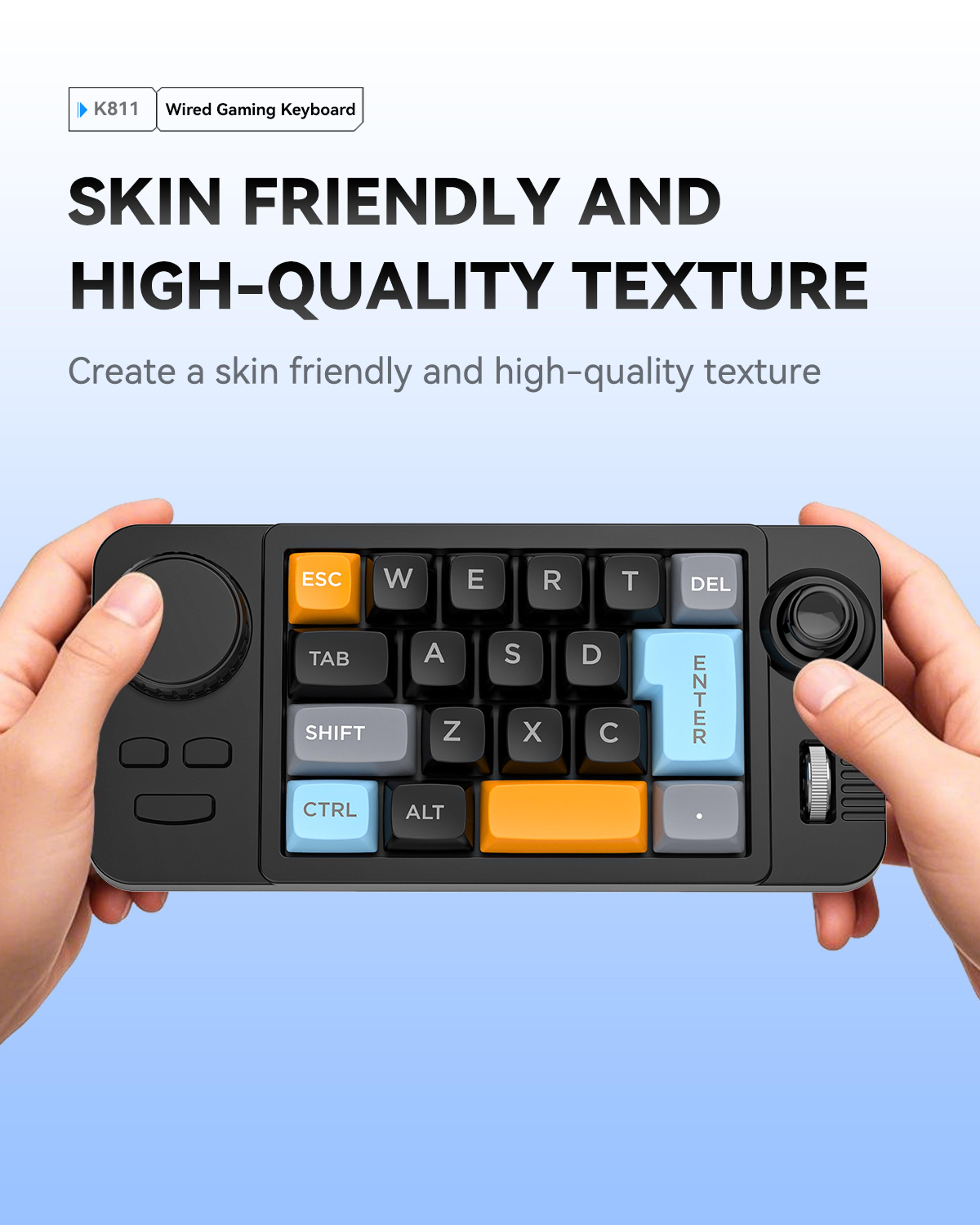 customizable mechanical keyboard with volume wheel & game joystick swappable keypad