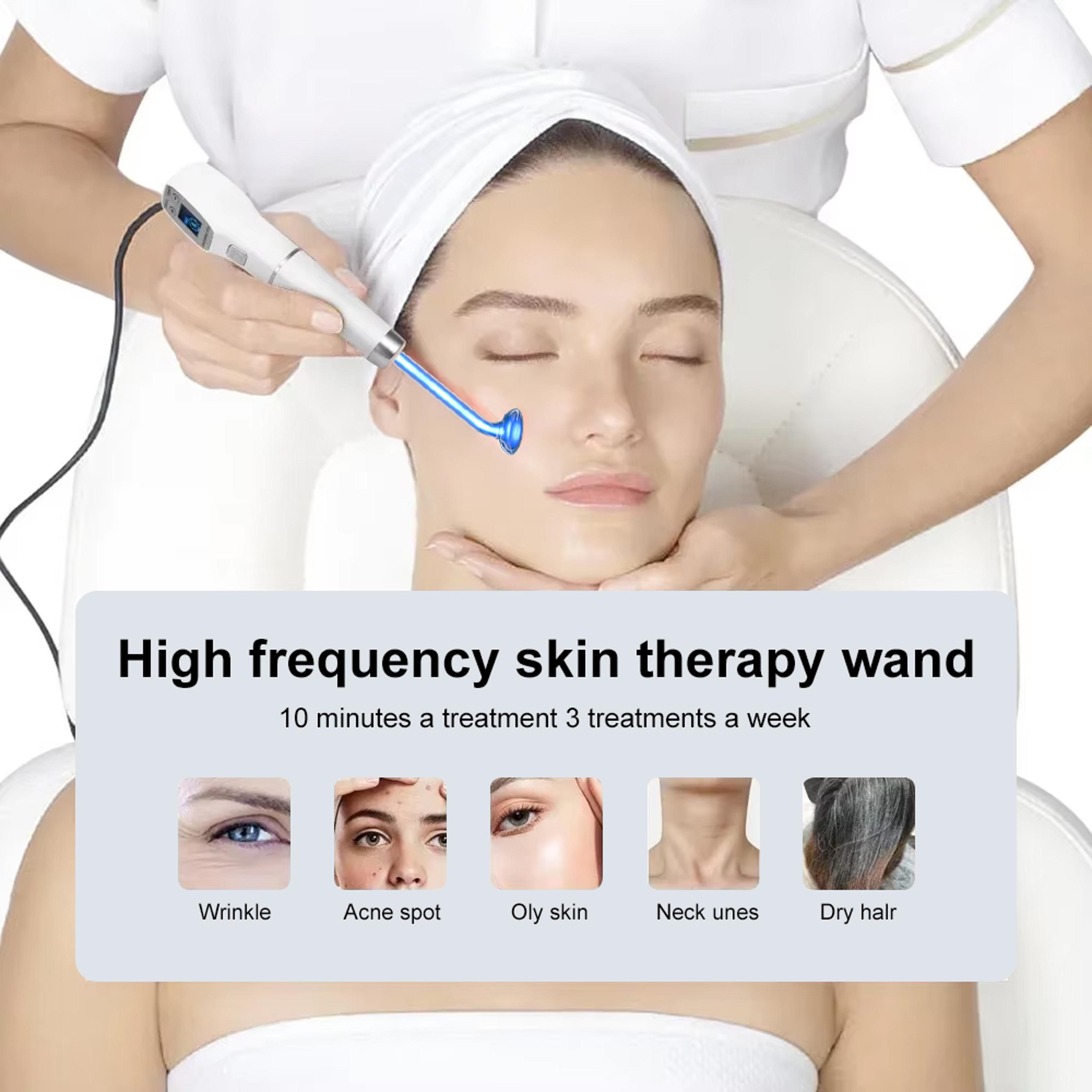 high frequency electrode wand glass tube electrotherapy acne spot remover, skin care facial therapy
