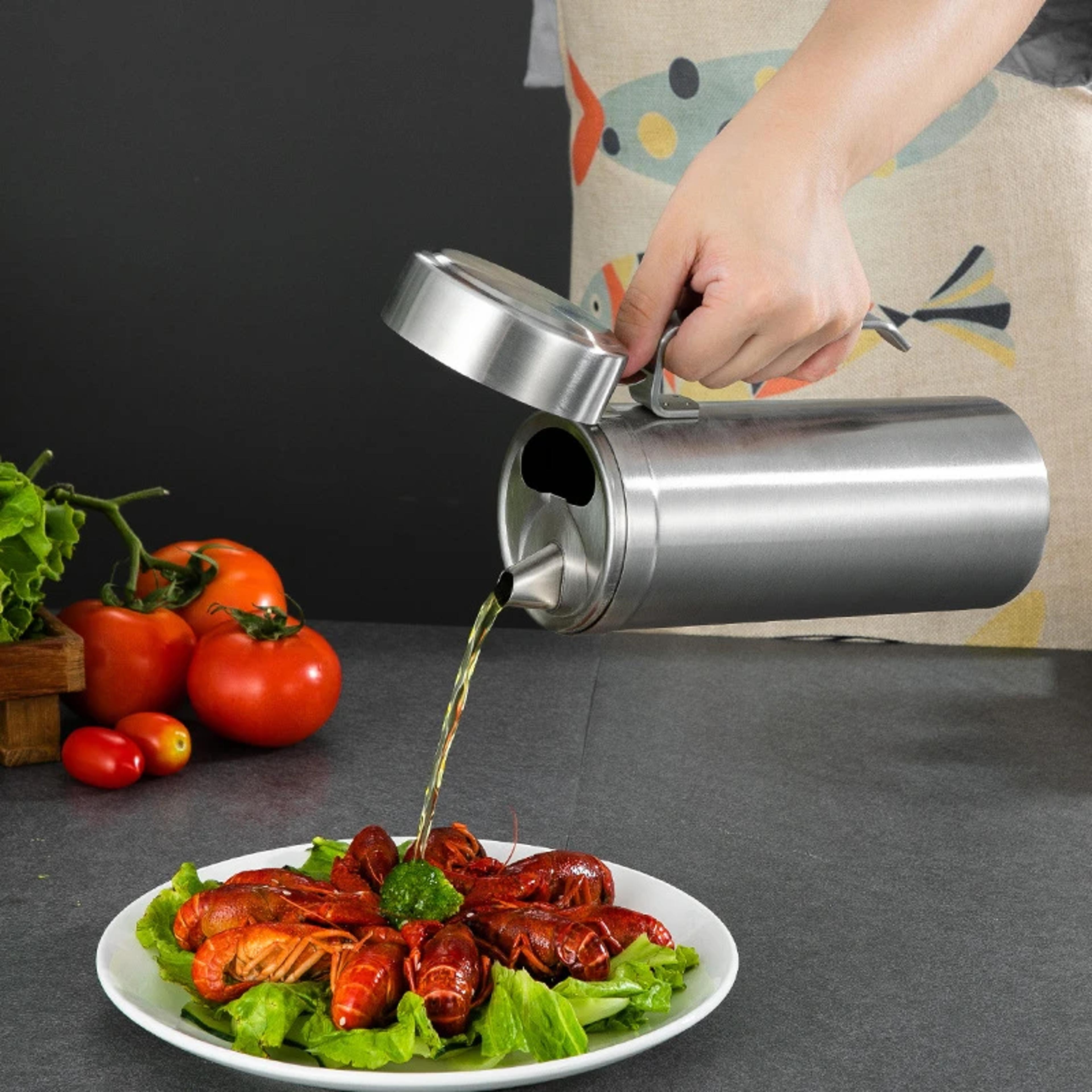 stainless steel leak proof oil strainer & seasoning bottle perfect for kitchen storage and cooking
