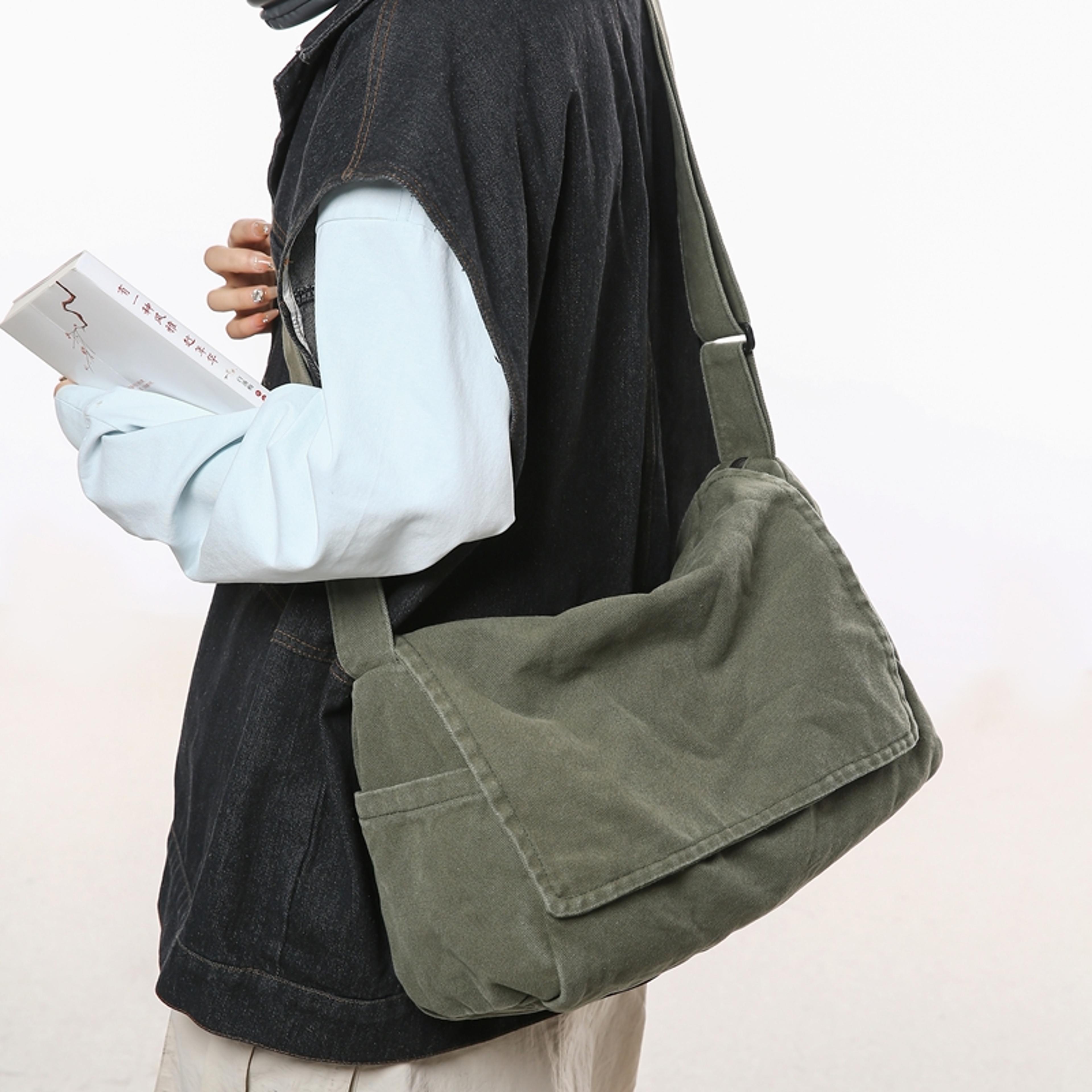 trendy flap messenger bag large capacity crossbody shoulder bag with adjustable strap for students and professionals