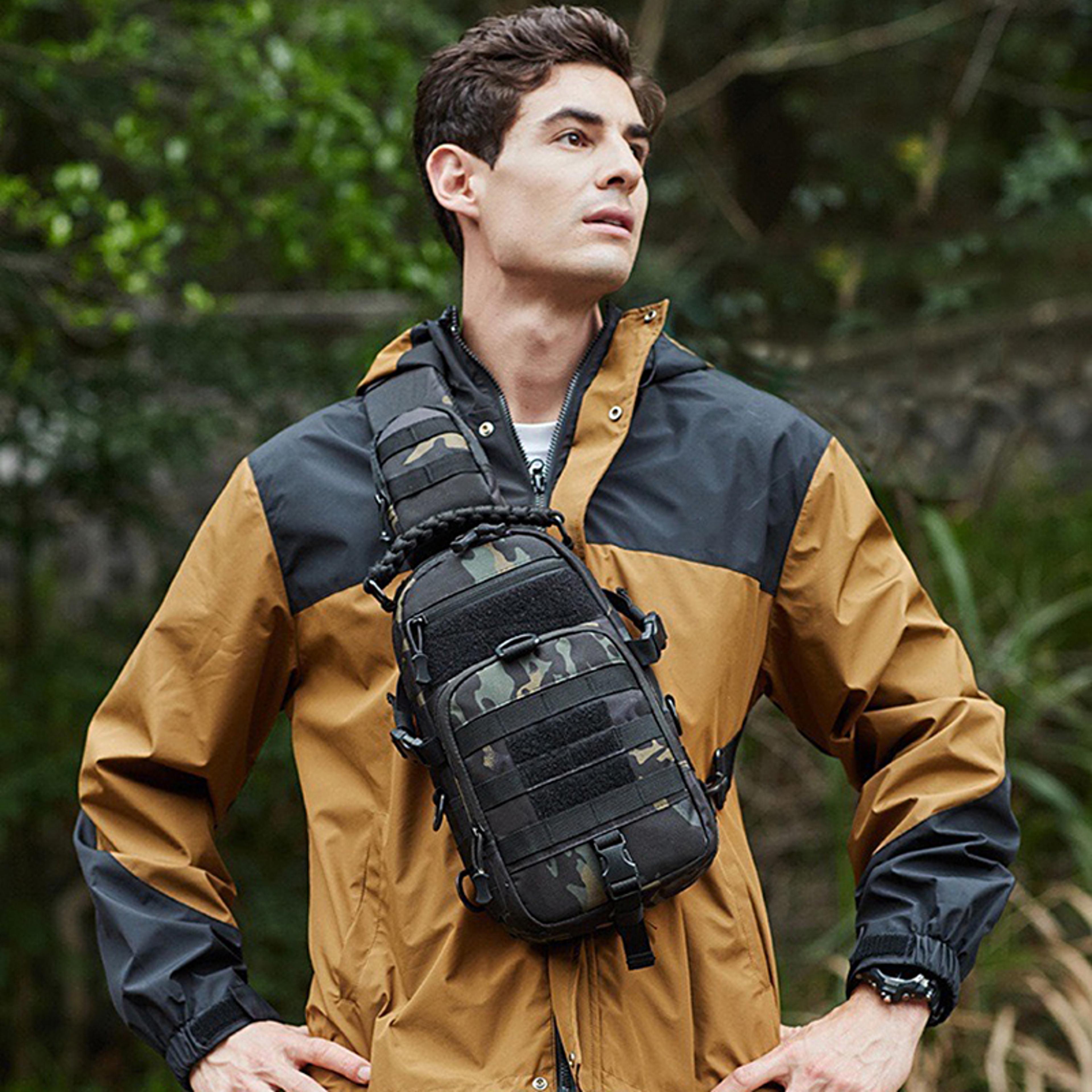 tactical chest bag for men military grade hiking crossbody sling shoulder pack