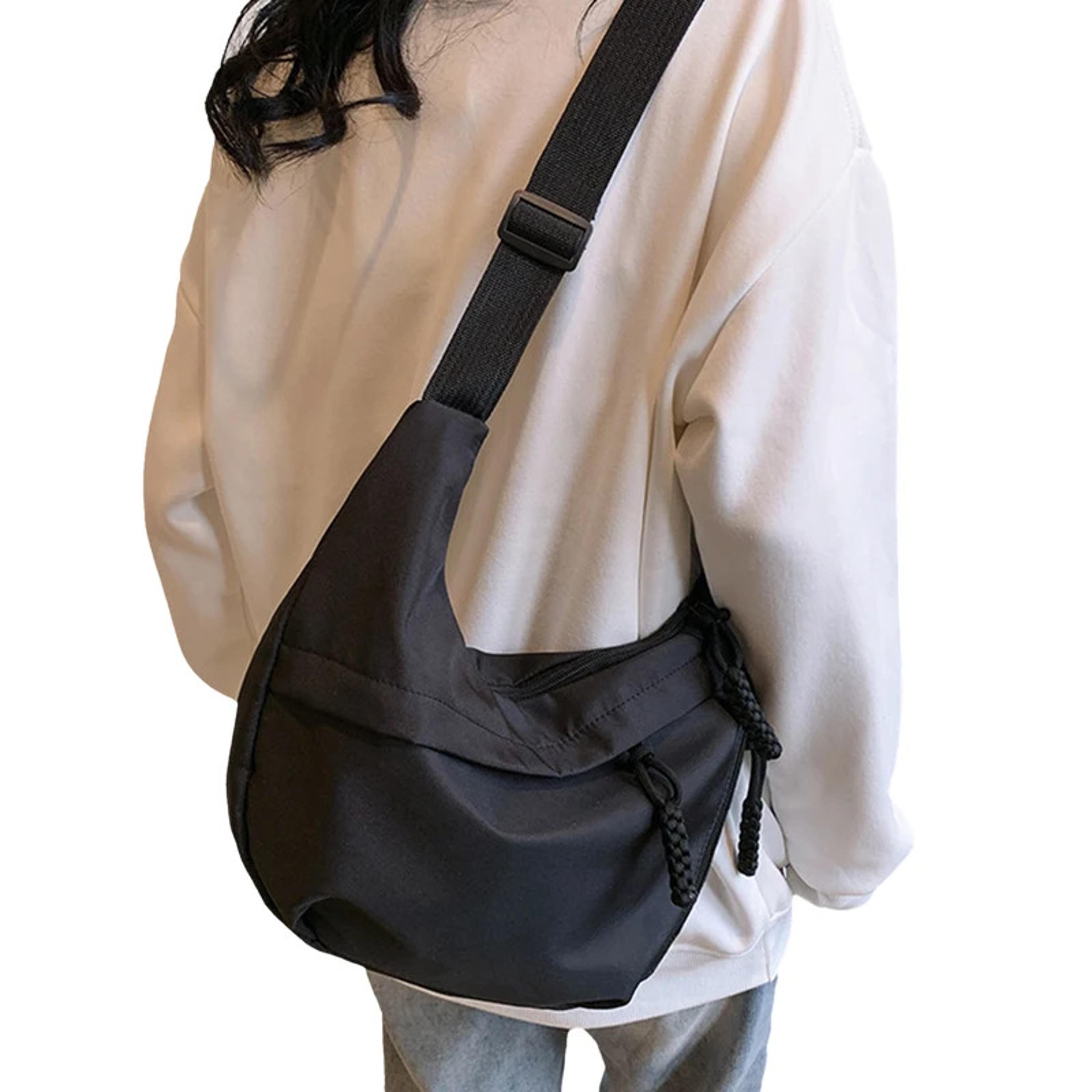 stylish retro nylon tote bag large capacity shoulder & crossbody bag for commuting