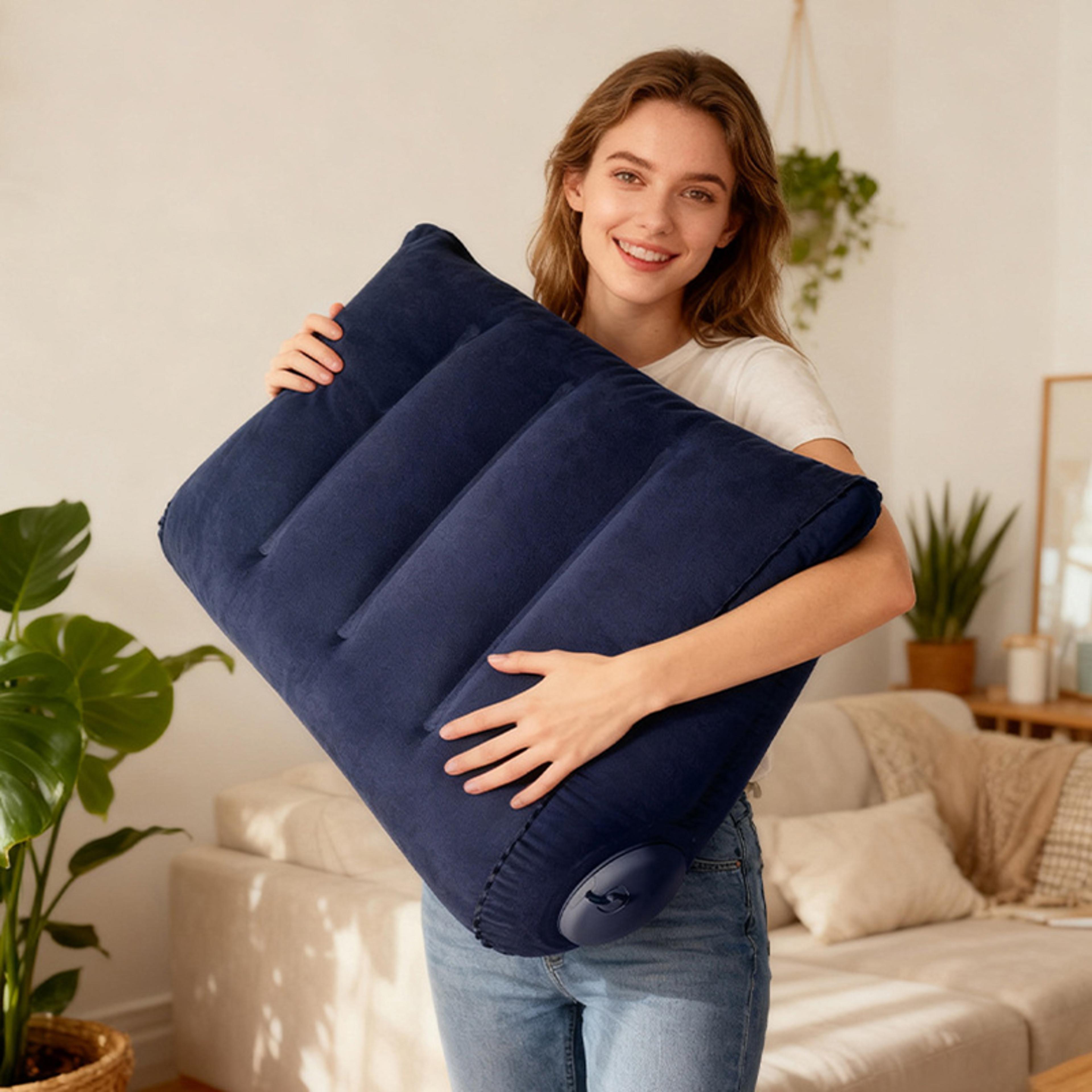 portable inflatable camping travel pillow lightweight sleep support air cushion for comfortable body positioning