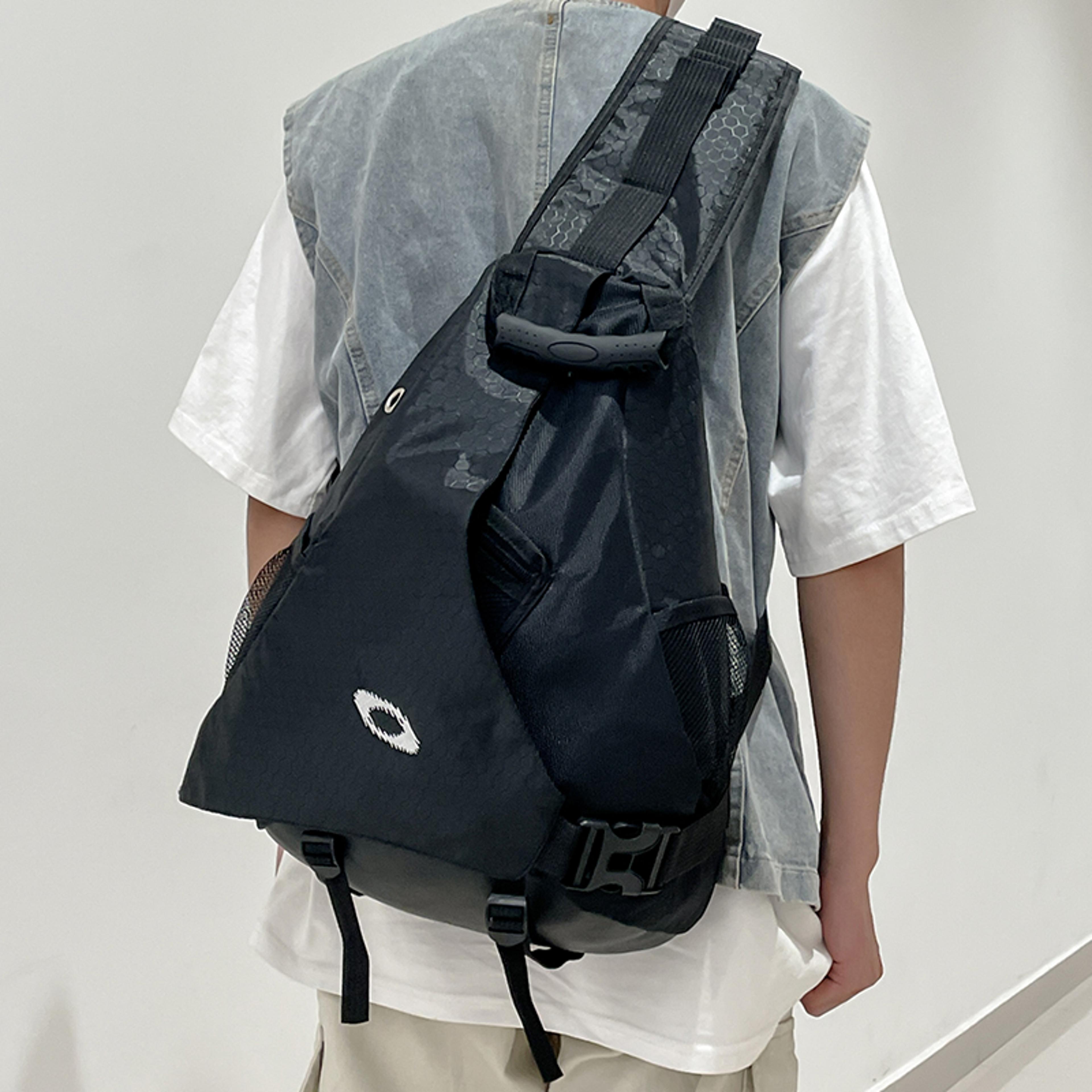 large capacity crossbody bag for outdoor sports multi pocket chest and side bag