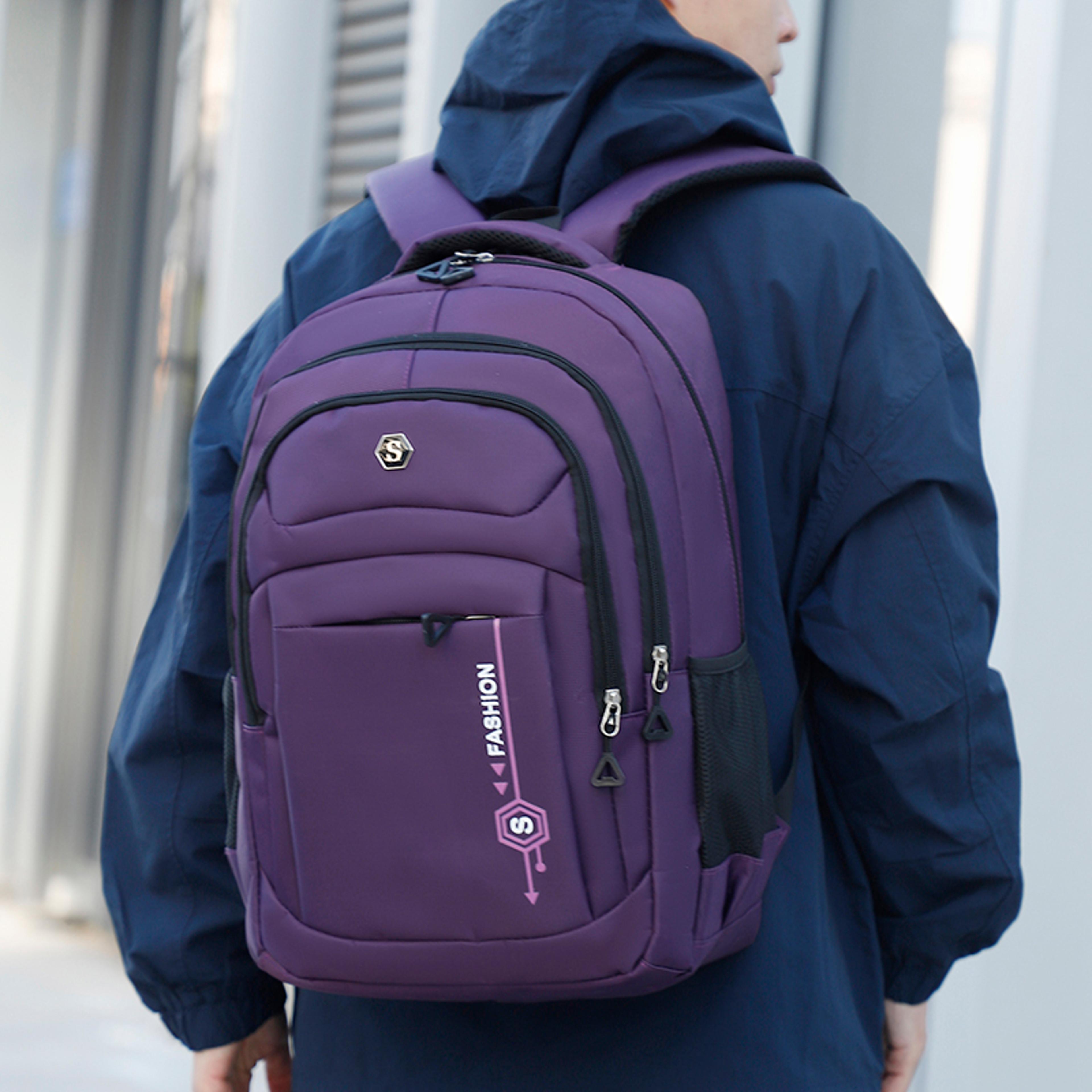 large capacity commuter backpack with adjustable shoulder straps & multiple compartments
