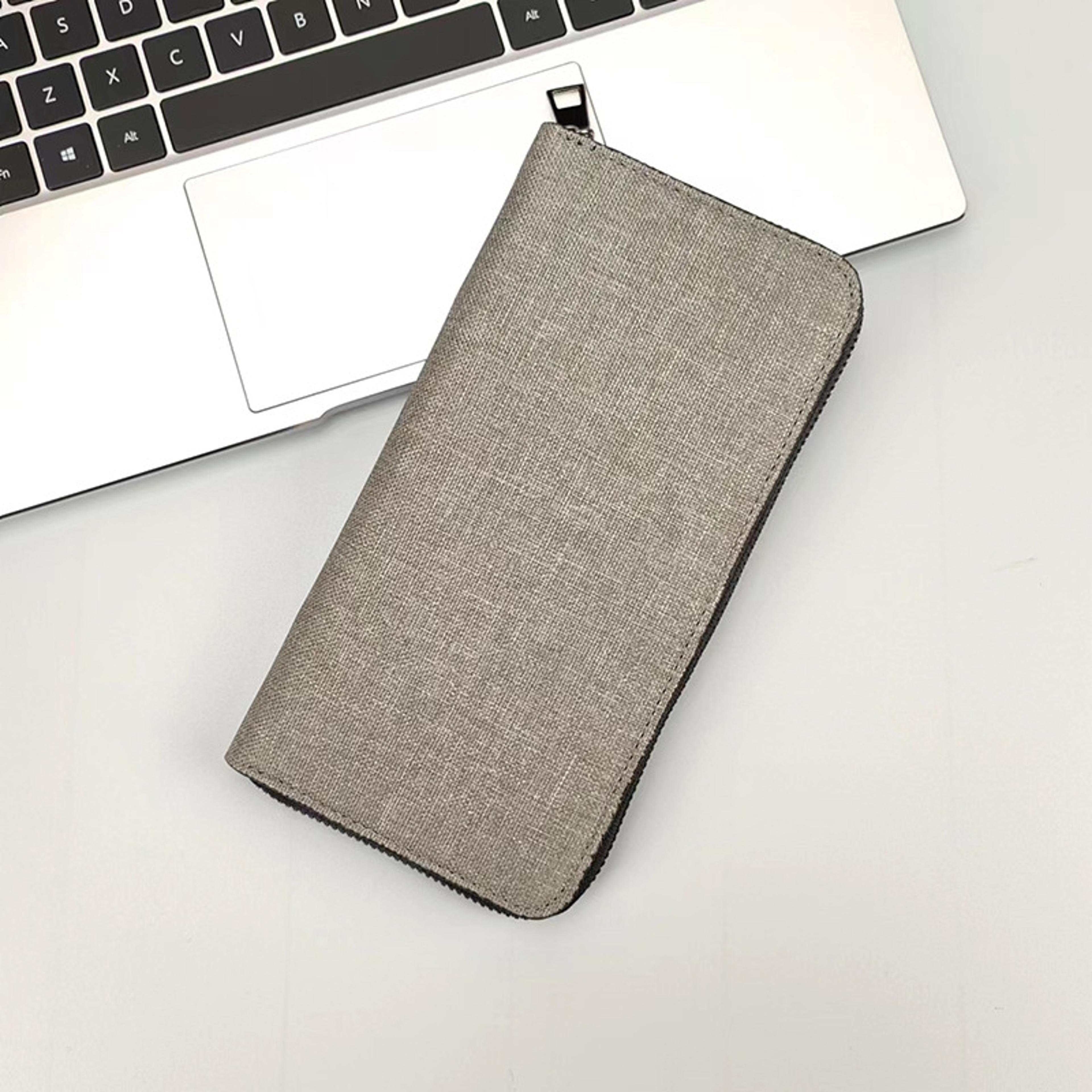 mens fashionable long wallet oxford fabric zipper card holder