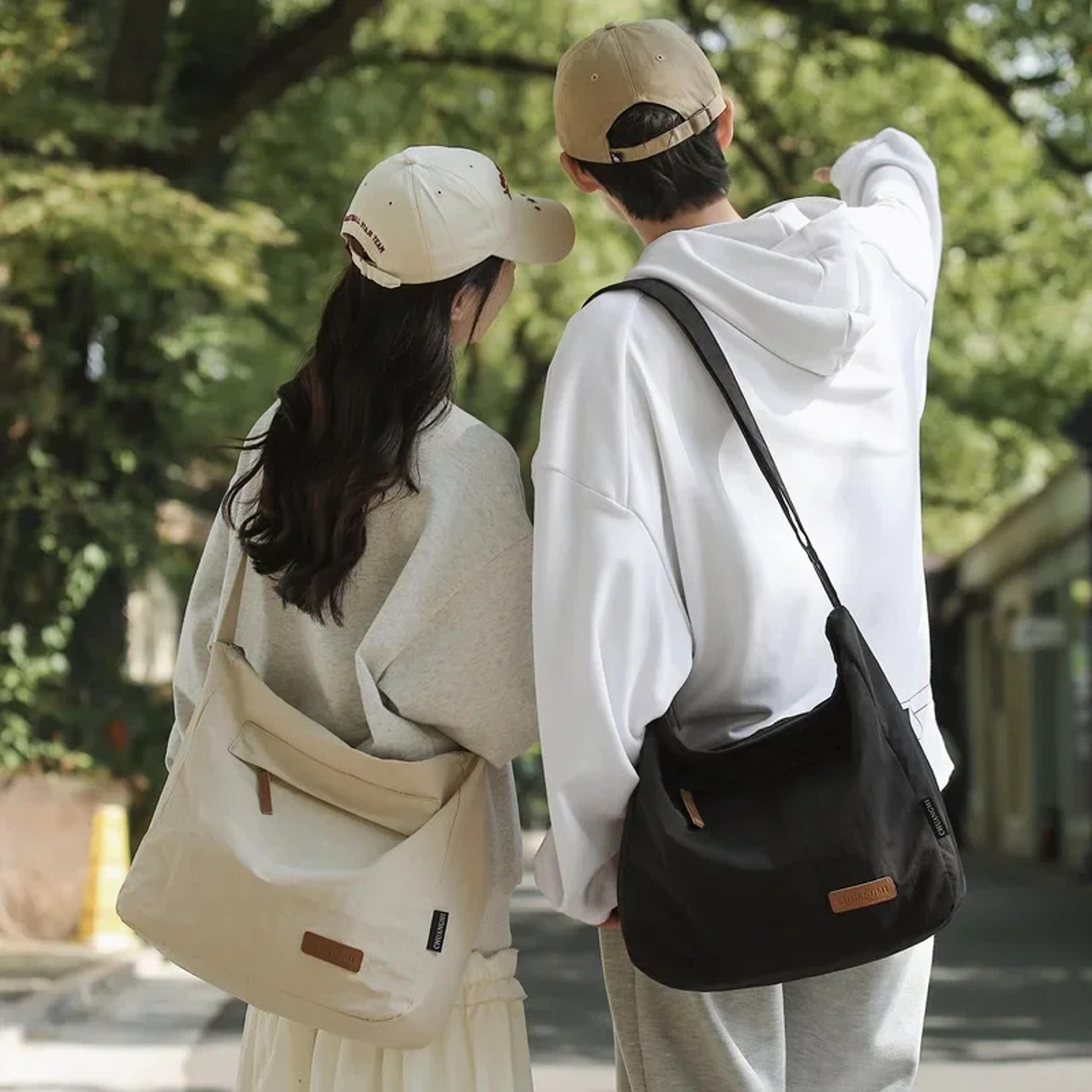 large canvas messenger bag casual crossbody shoulder bag for school work and everyday carry