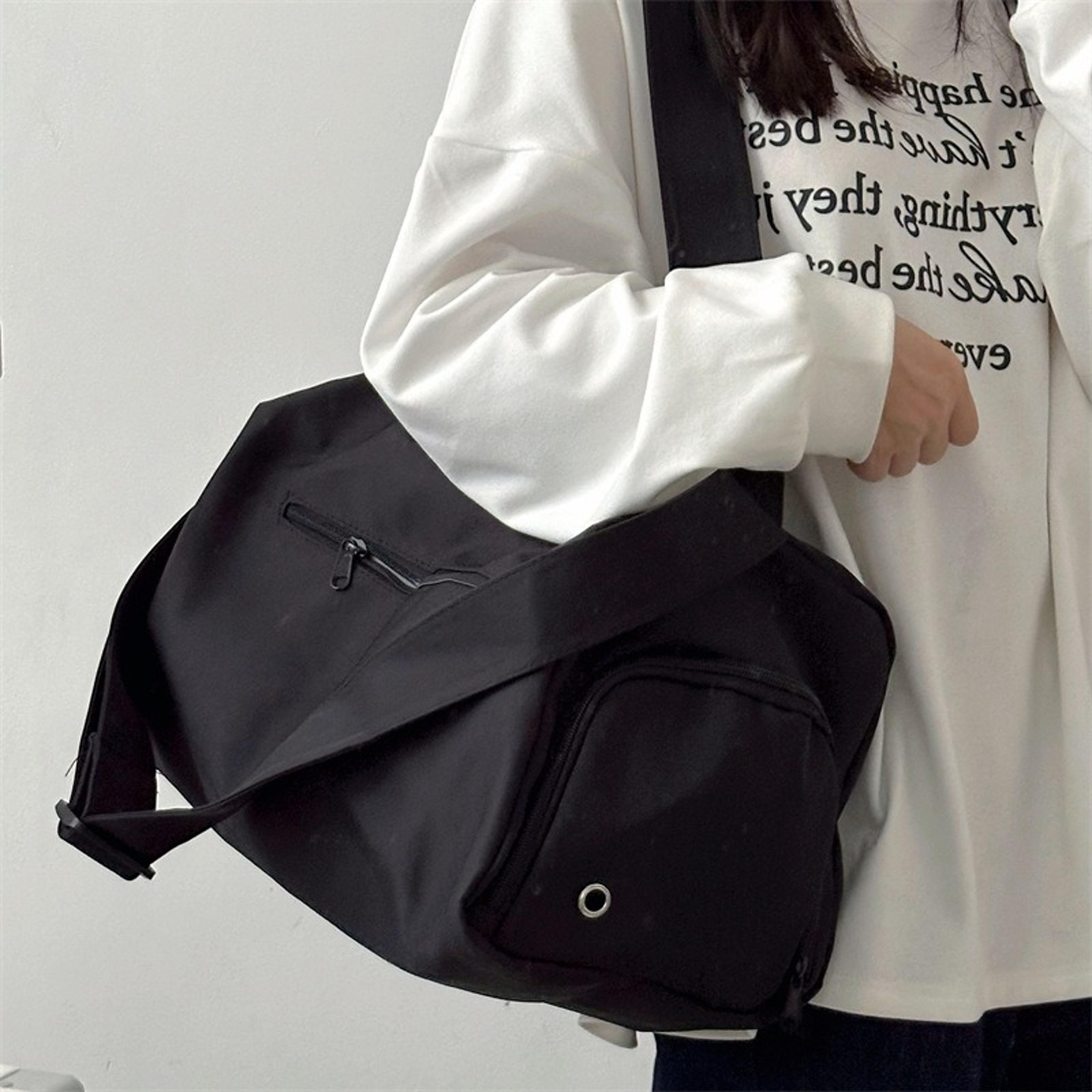 large canvas crossbody tote bag for women travel gym messenger shoulder bag