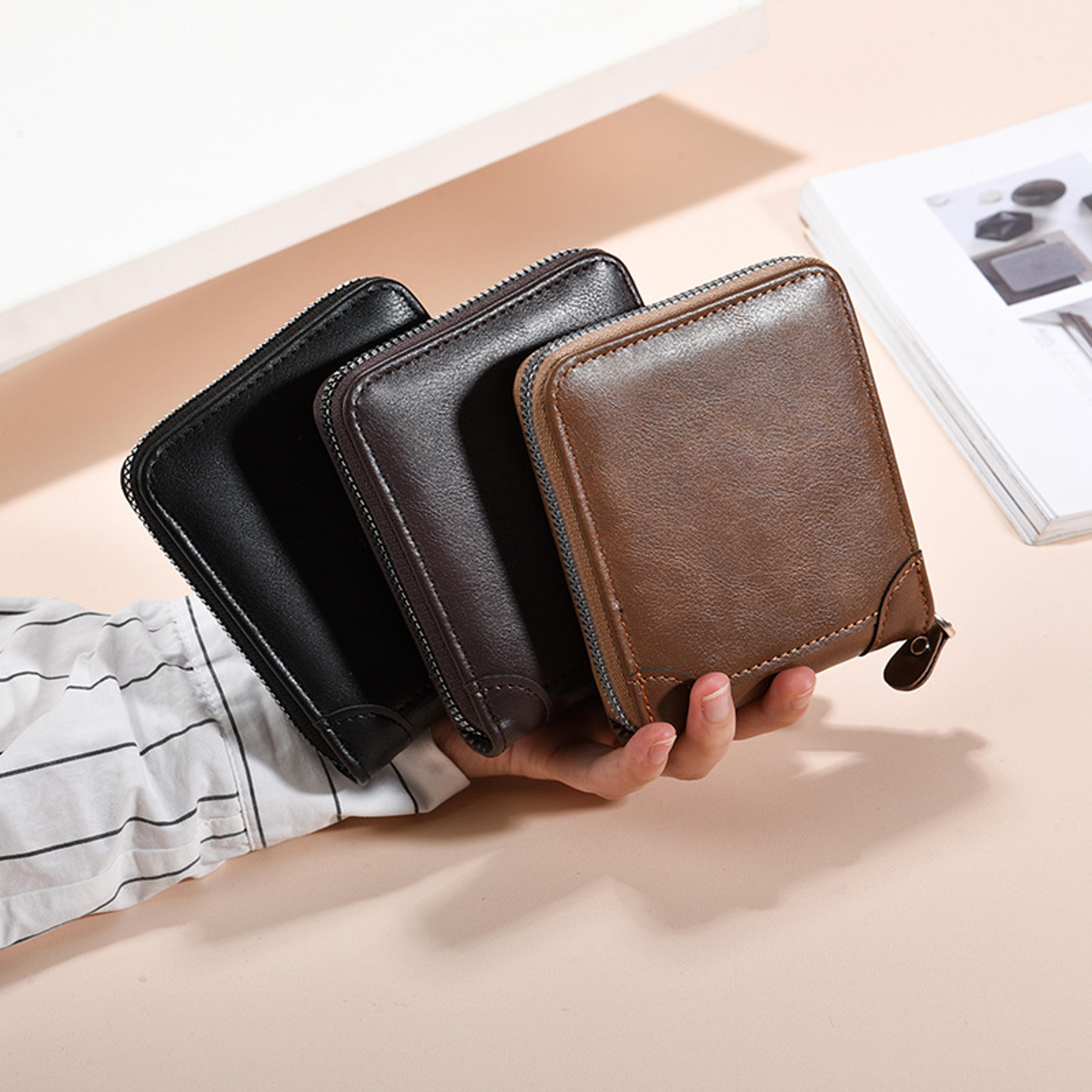 classic mens short business wallet durable & convenient pu leather wallet for professionals