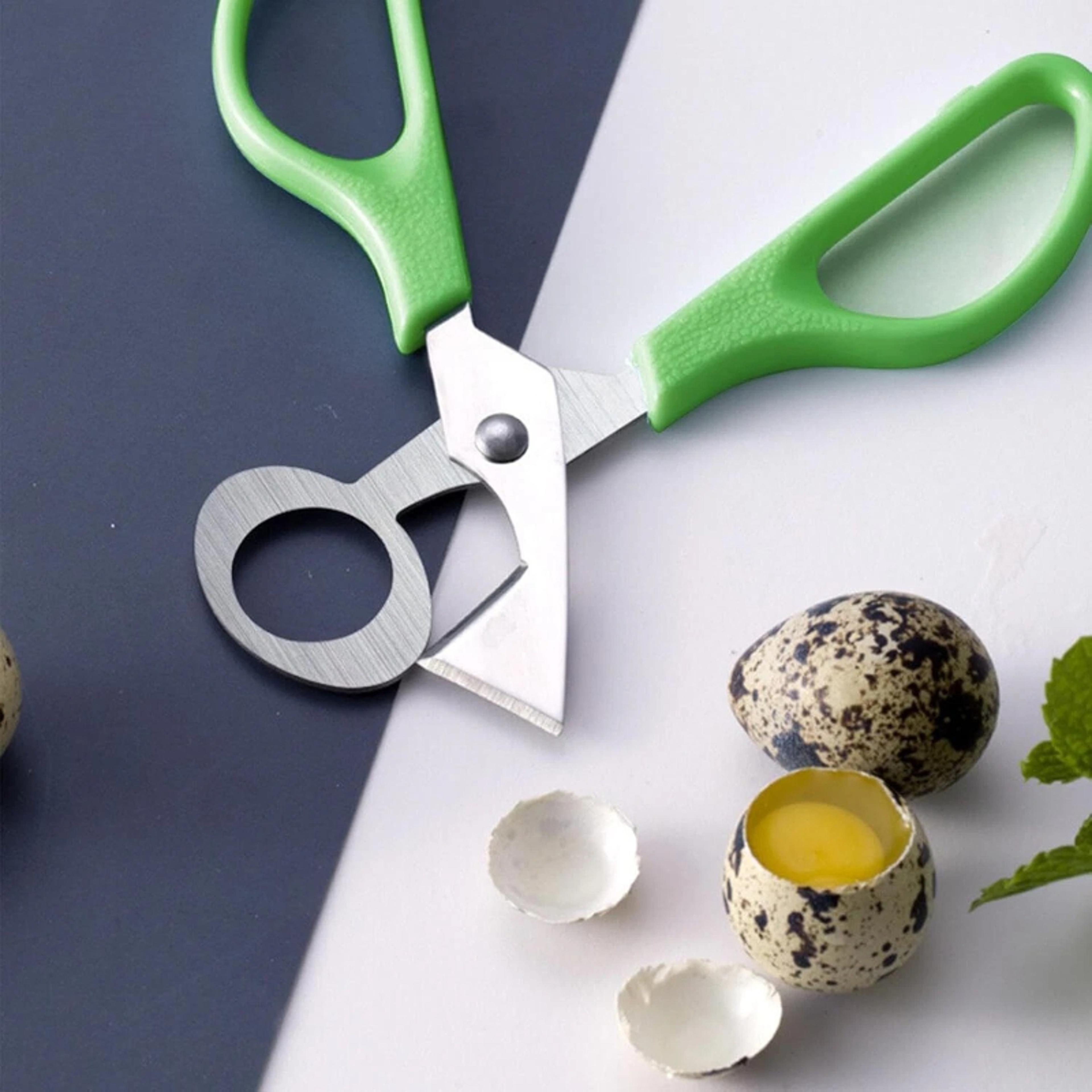 stainless steel egg scissors effortless egg cutter & shell opener