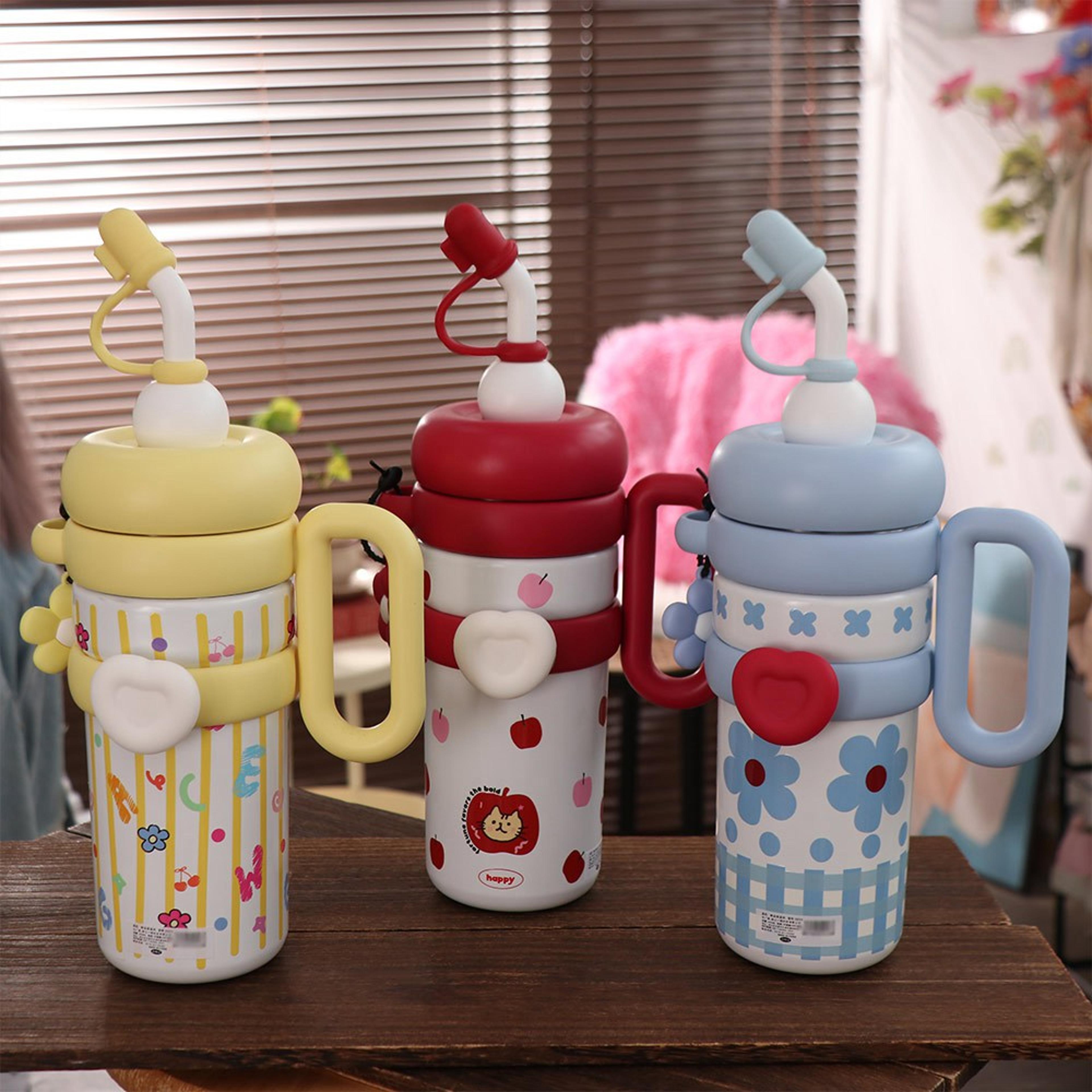 insulated stainless steel thermos coffee cup with handle