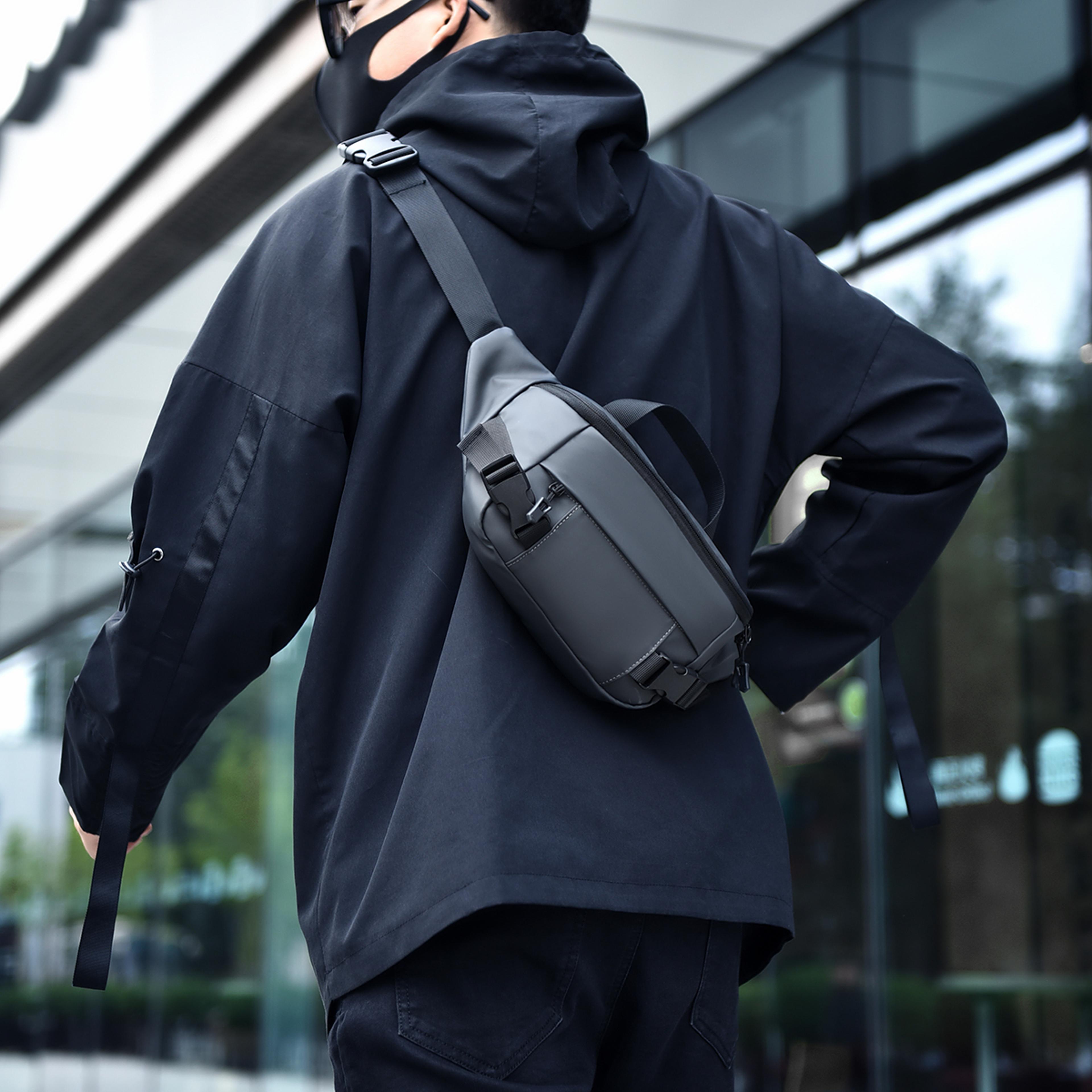 mens multifunctional crossbody messenger bag trendy large capacity backpack