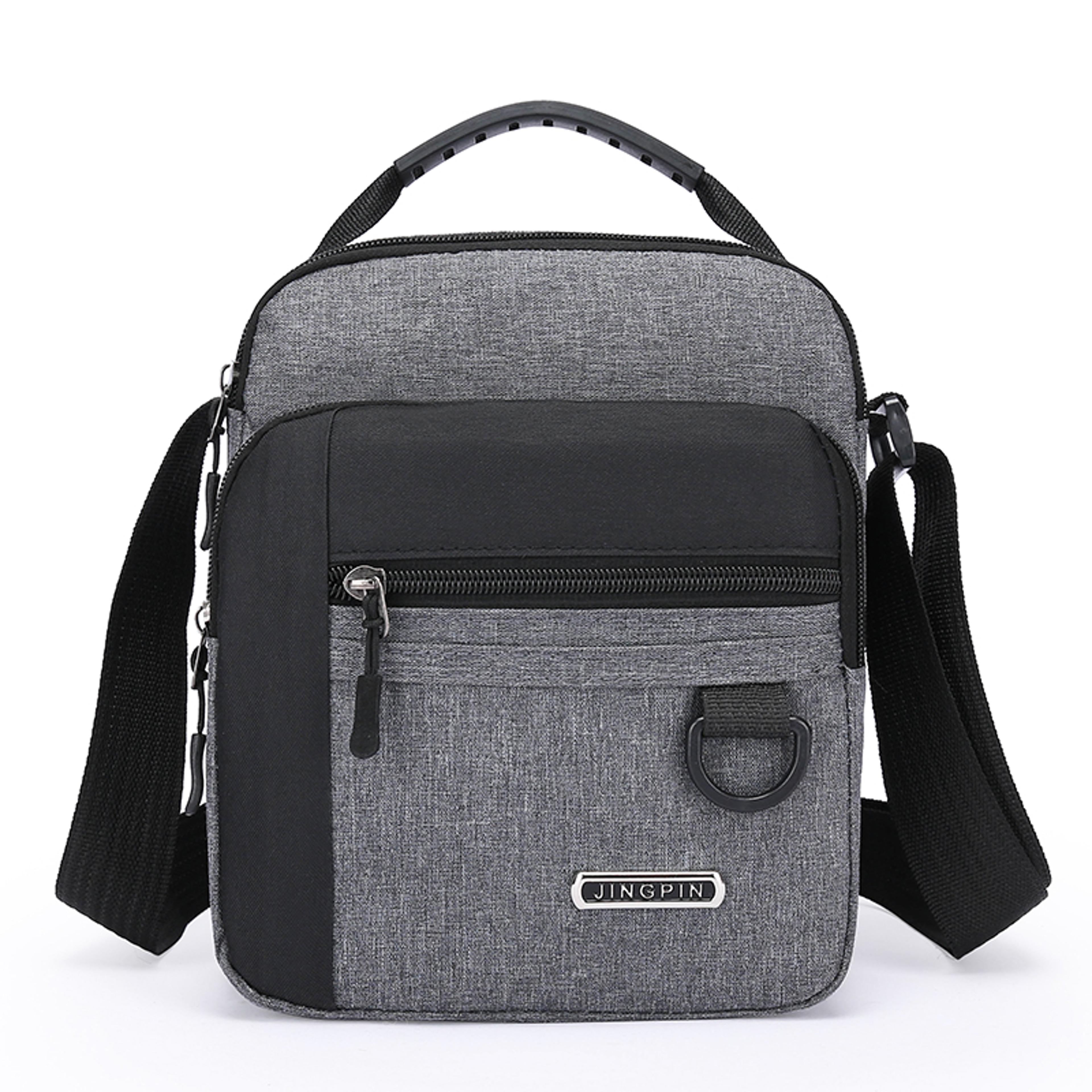 large capacity mens waterproof shoulder bag with multiple pockets