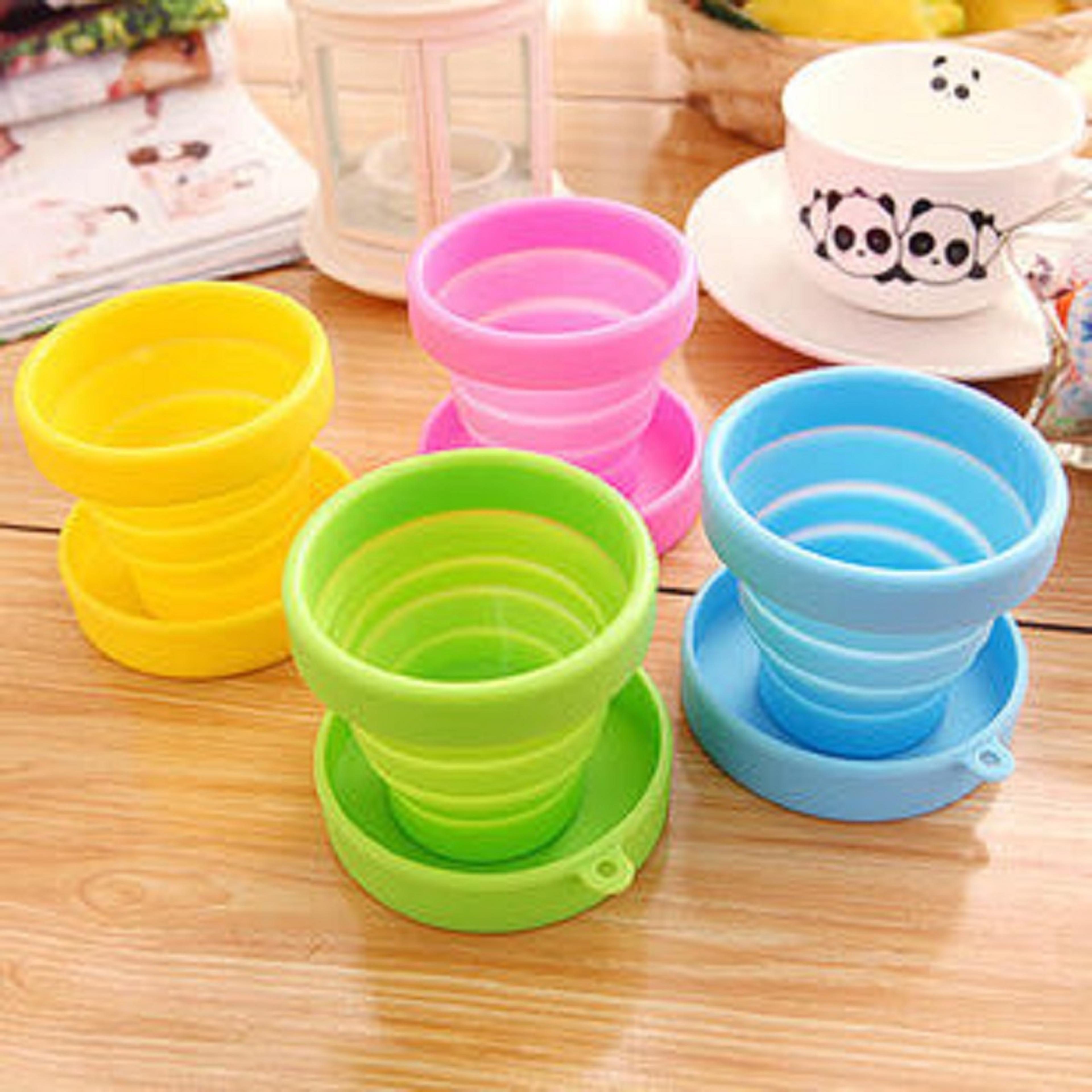 collapsible silicone travel cup with lid portable & telescopic folding water cup for outdoors