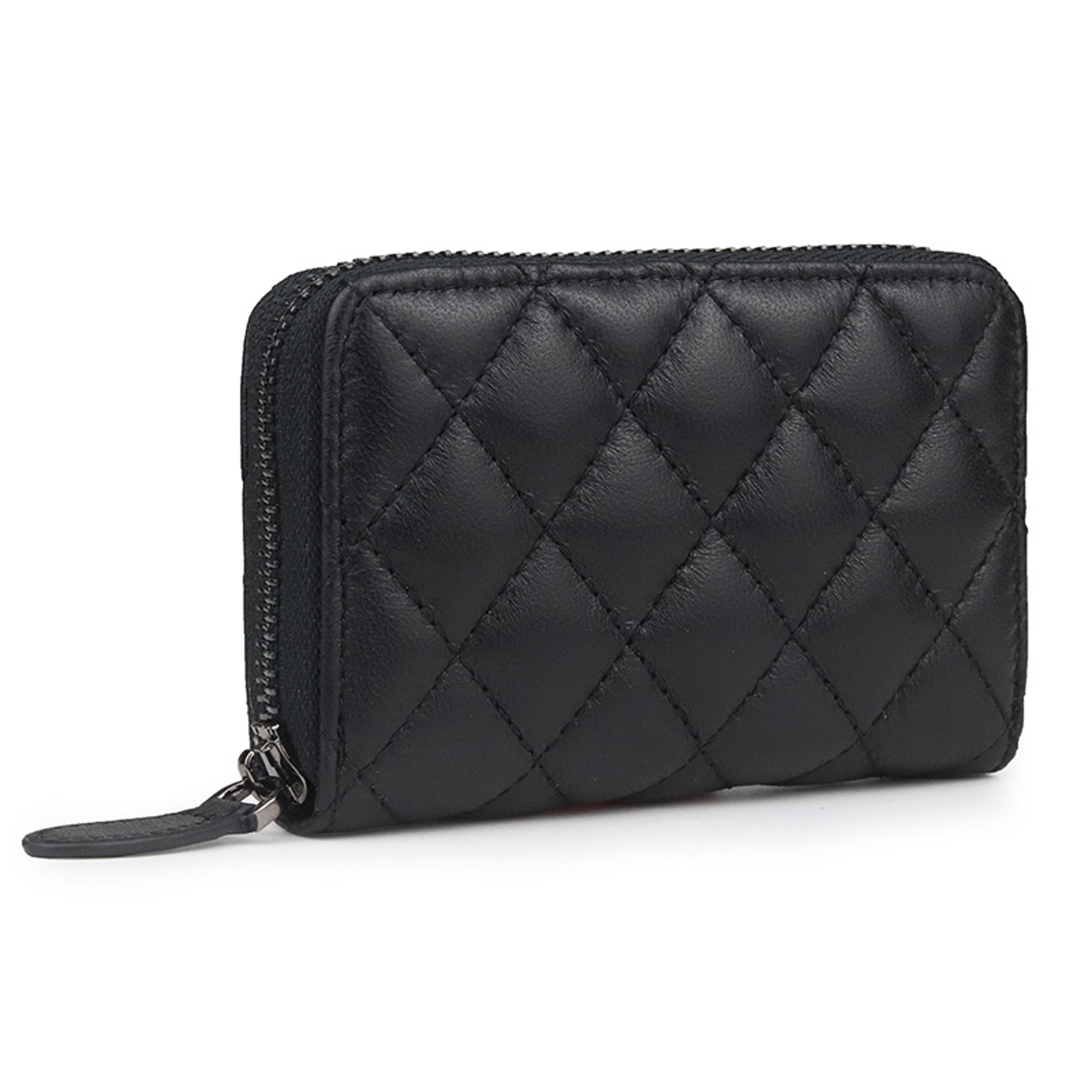 genuine leather mini coin purse compact sheepskin zipper wallet for women