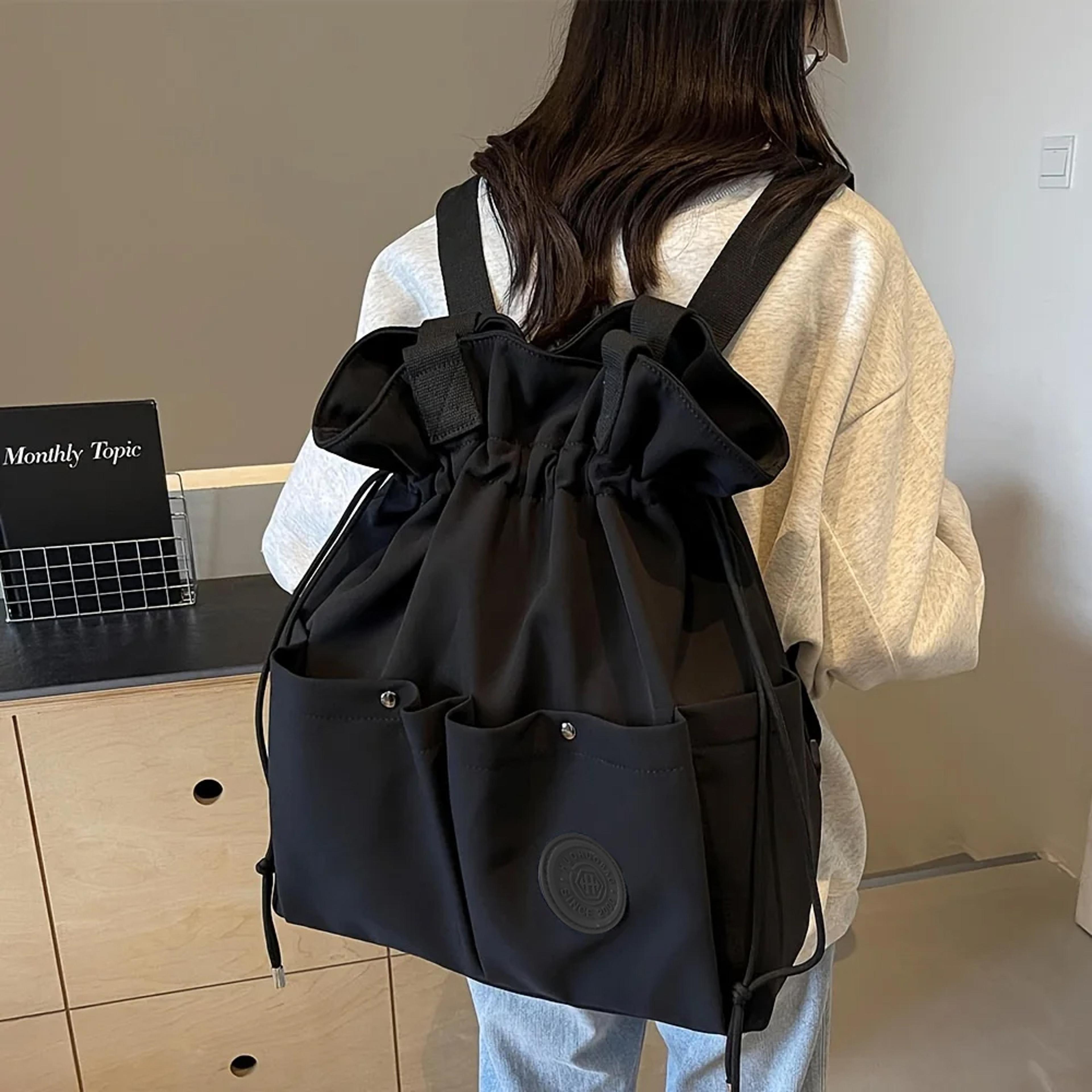 large capacity shoulder backpack stylish commuter bag for daily use