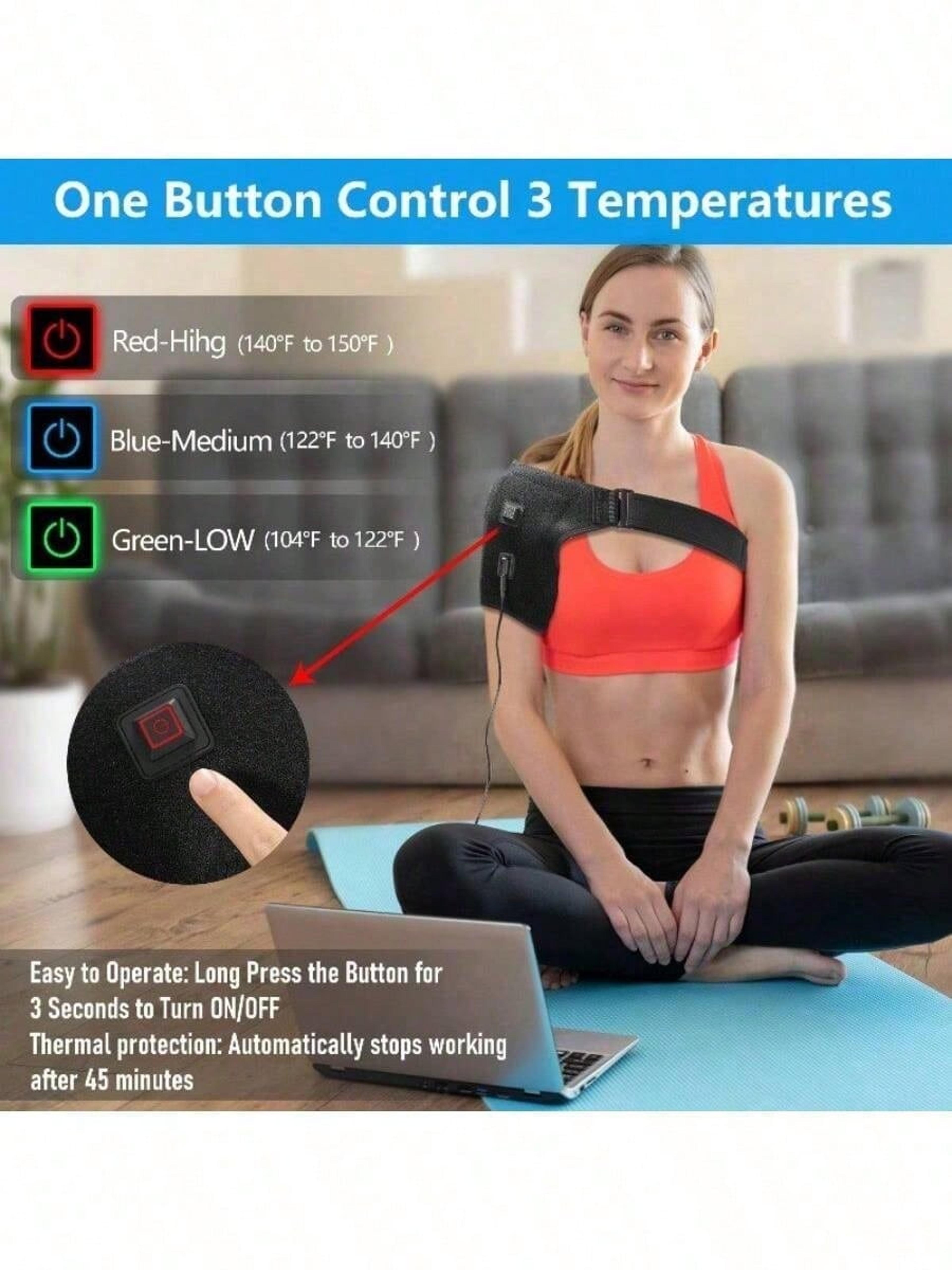 heated shoulder wrap with vibration electric shoulder massager for shoulder pain relief & recovery
