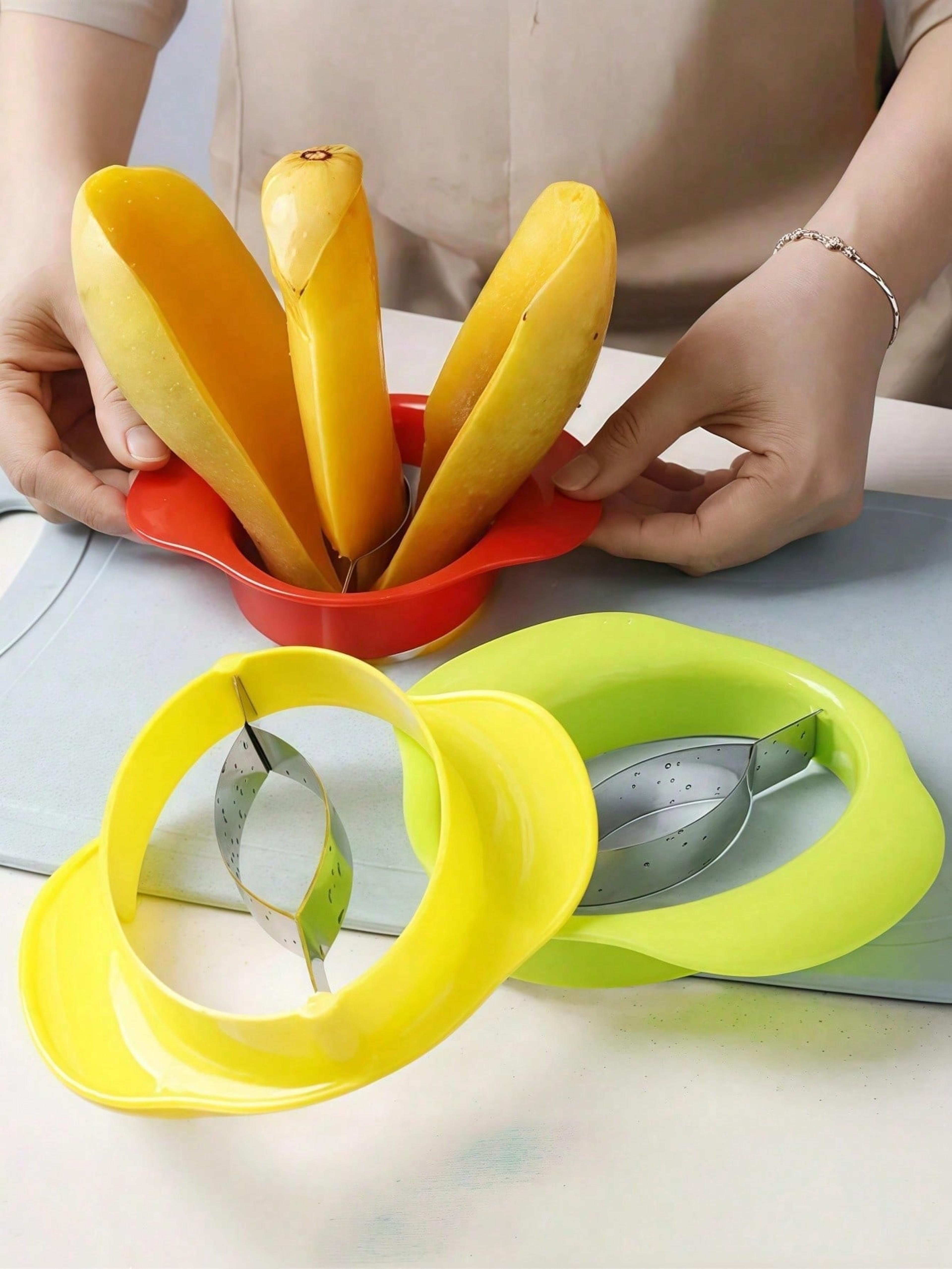 ergonomic mango peeler and slicer easy fruit divider tool