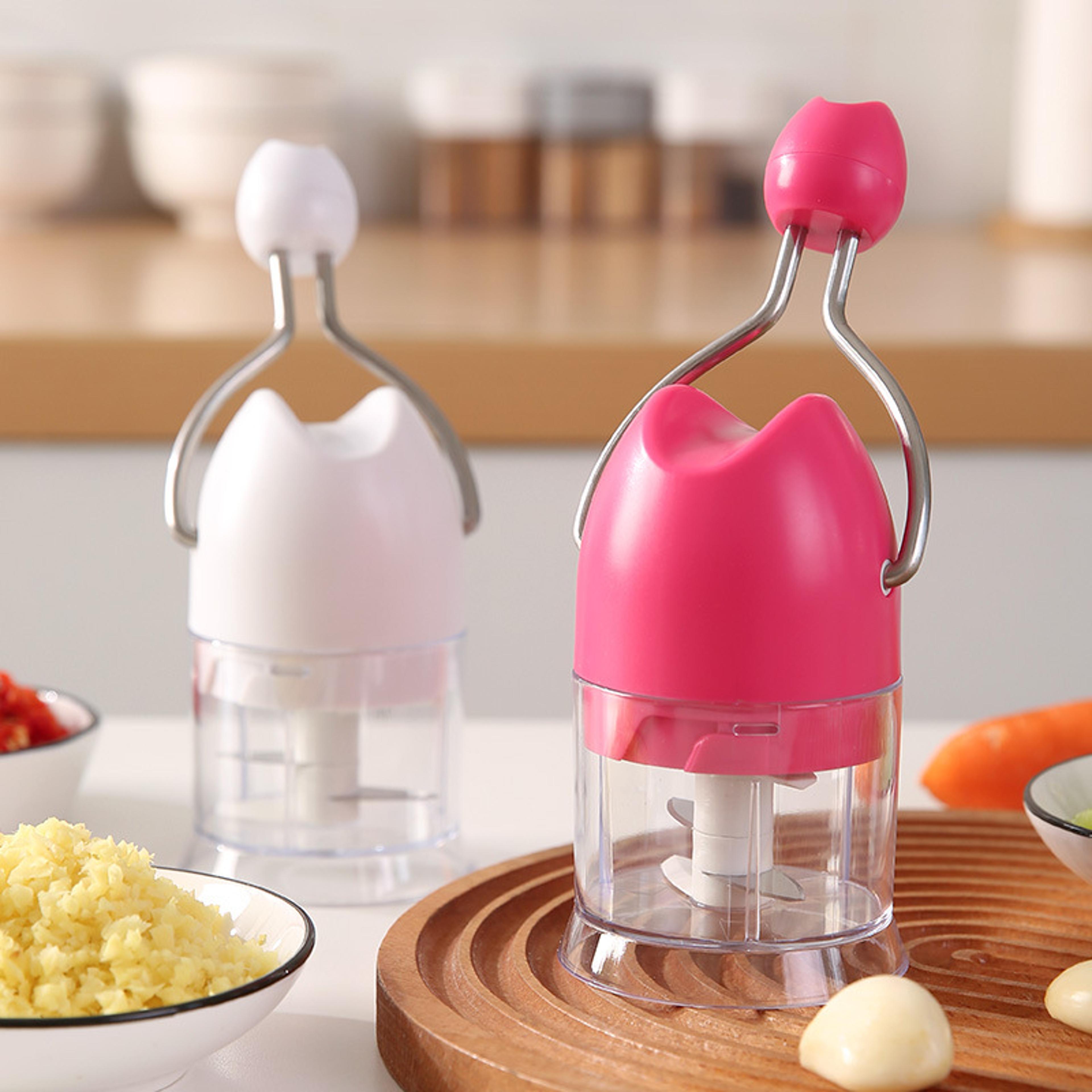 mini garlic chopper & mincer manual food processor for quick seasoning prep