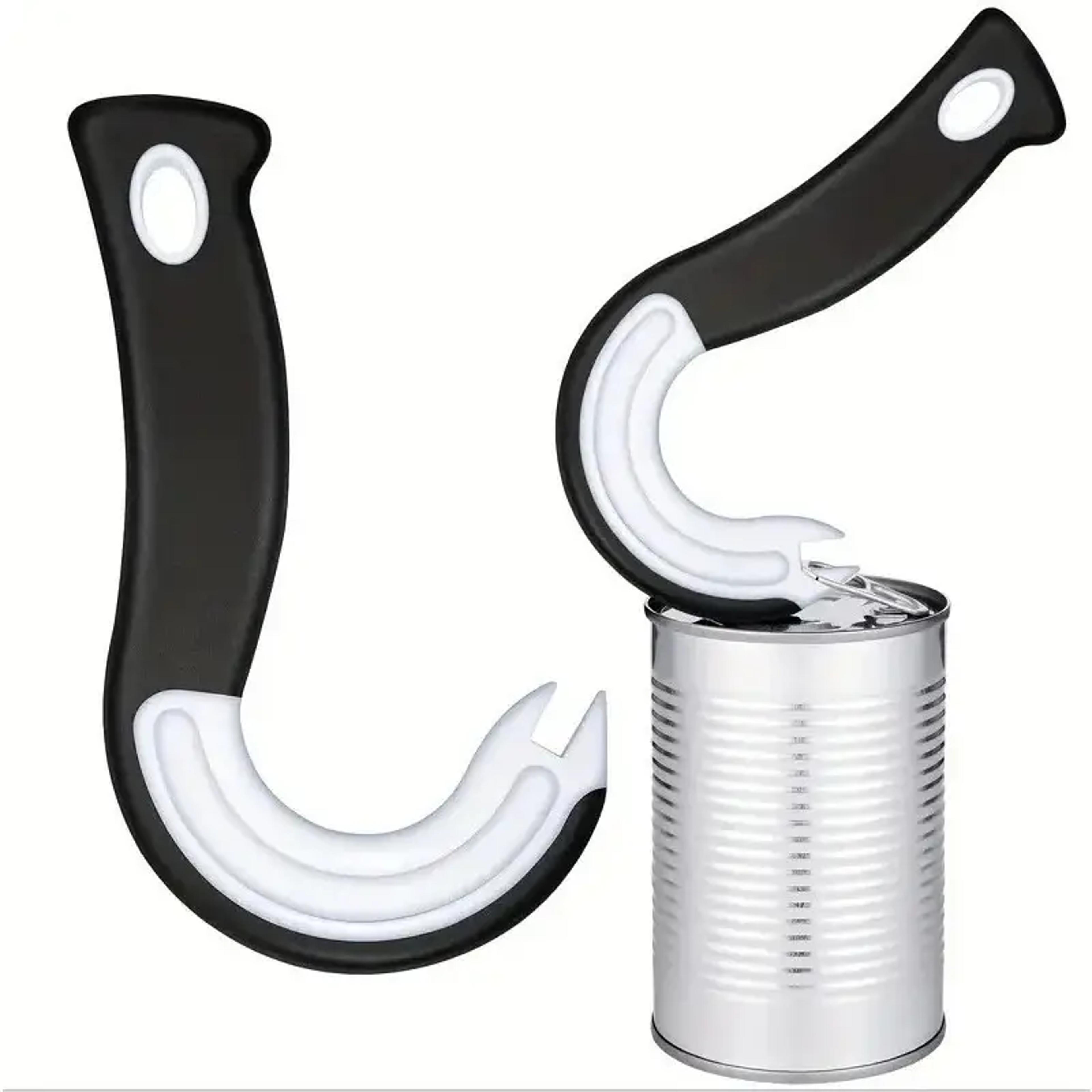 j shaped easy grip ring pull can opener non slip manual lid lifter for arthritis