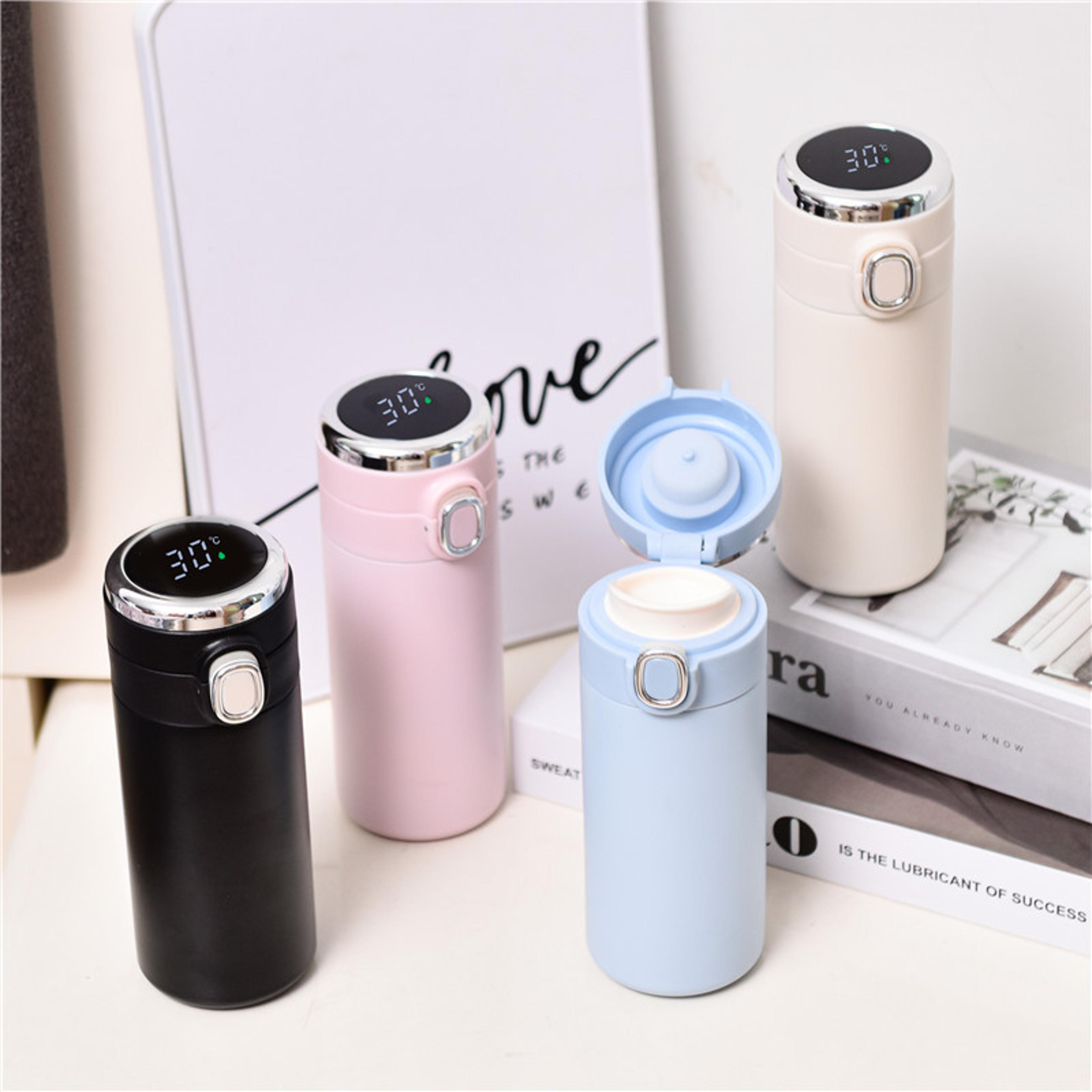 smart thermos mug with led temperature display portable stainless steel travel insulated coffee cup