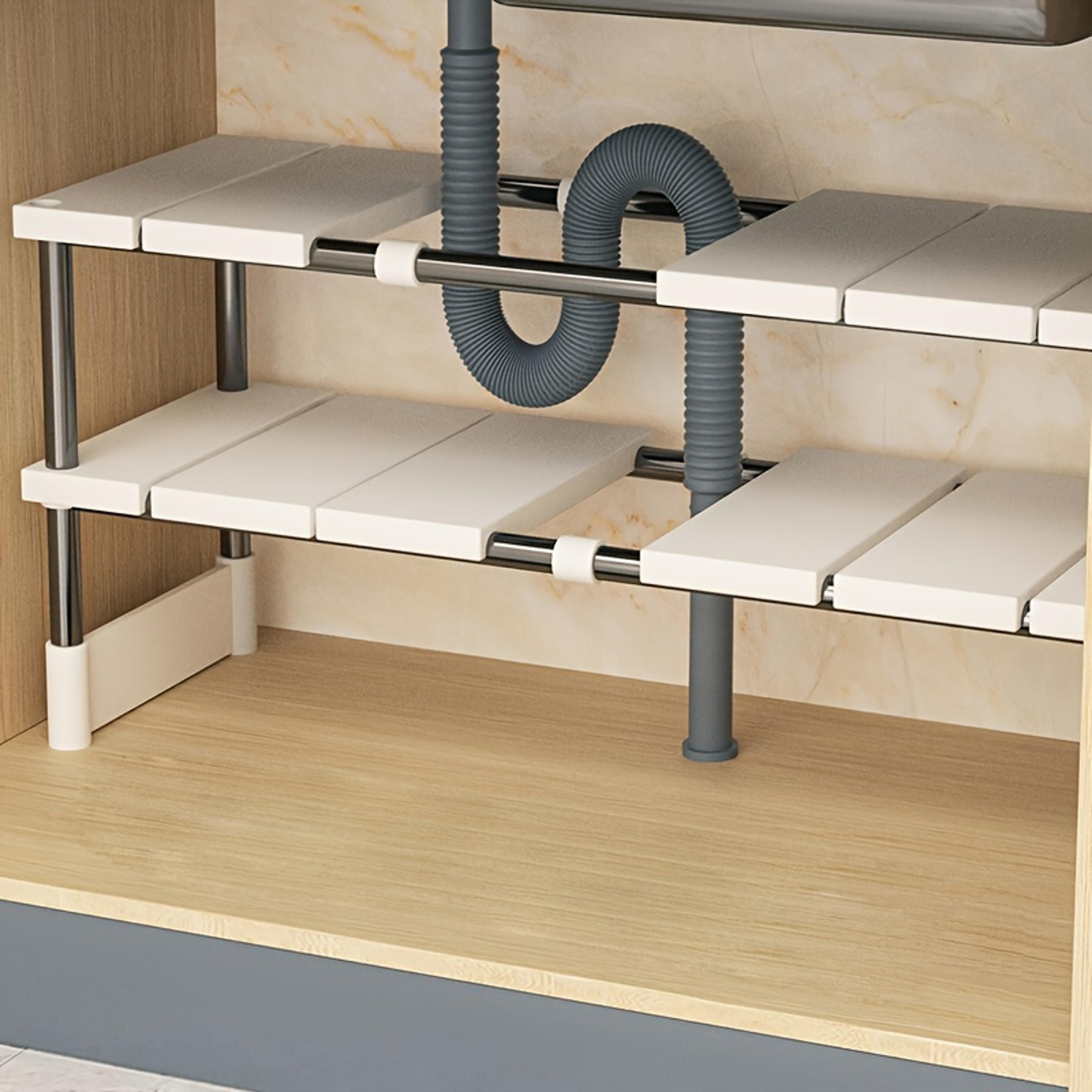 gemini said expandable under sink organizer & adjustable kitchen cabinet storage rack for pots and pans