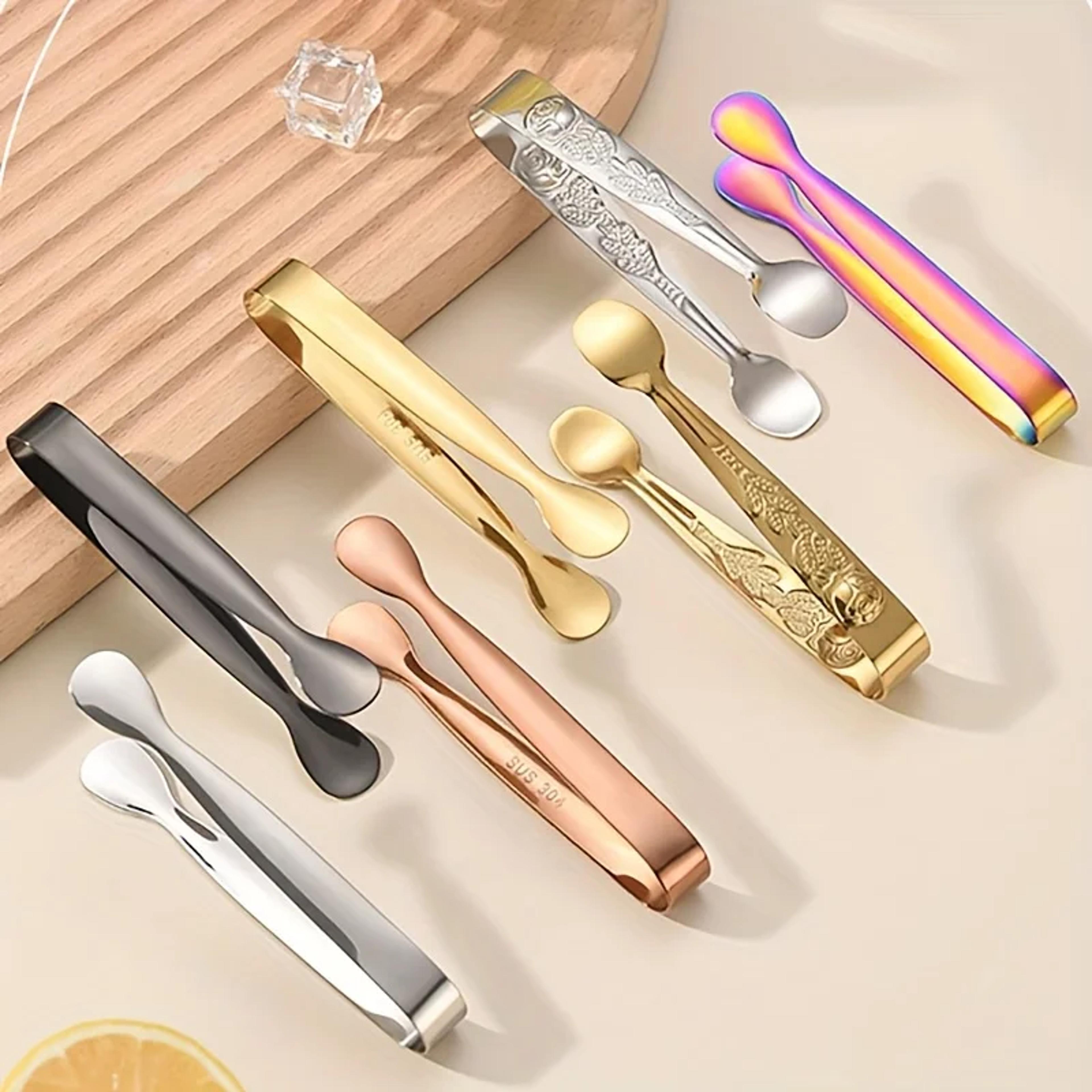 stainless steel ice tongs burr free food tongs for sugar cubes & towels
