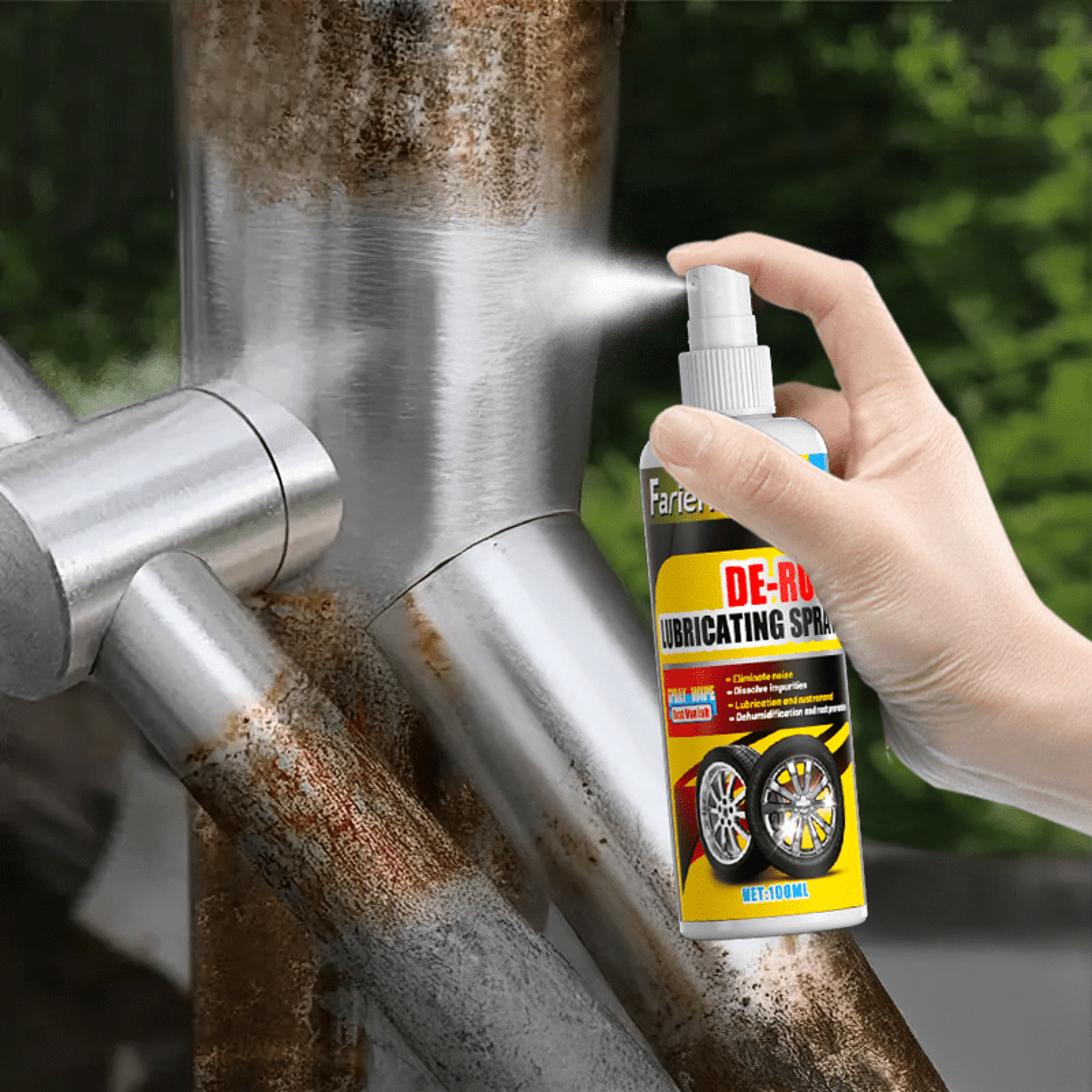universal rust remover spray for car wheels & metal surfaces strong decontamination & smooth finish