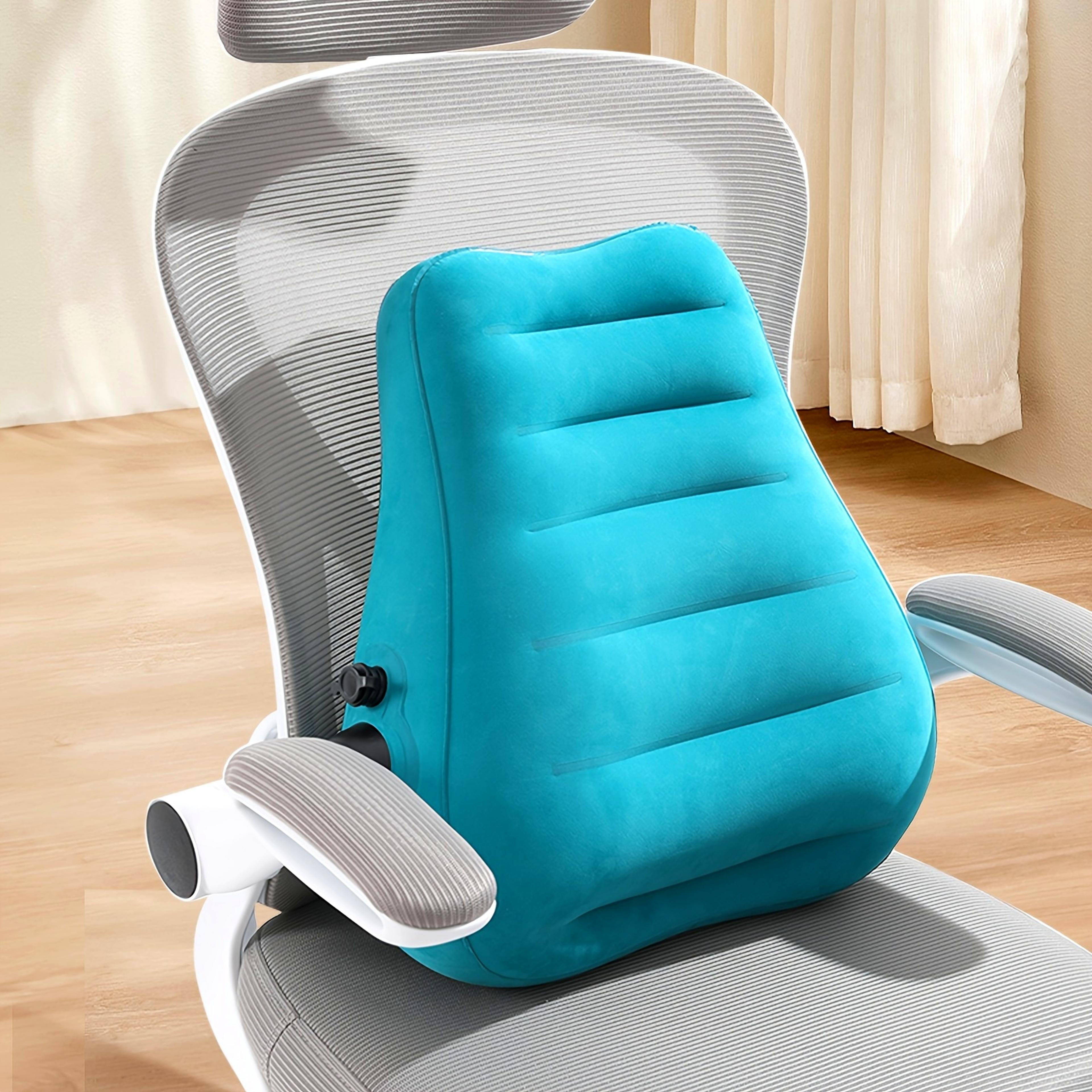 ergonomic inflatable lumbar support pillow for back comfort during travel