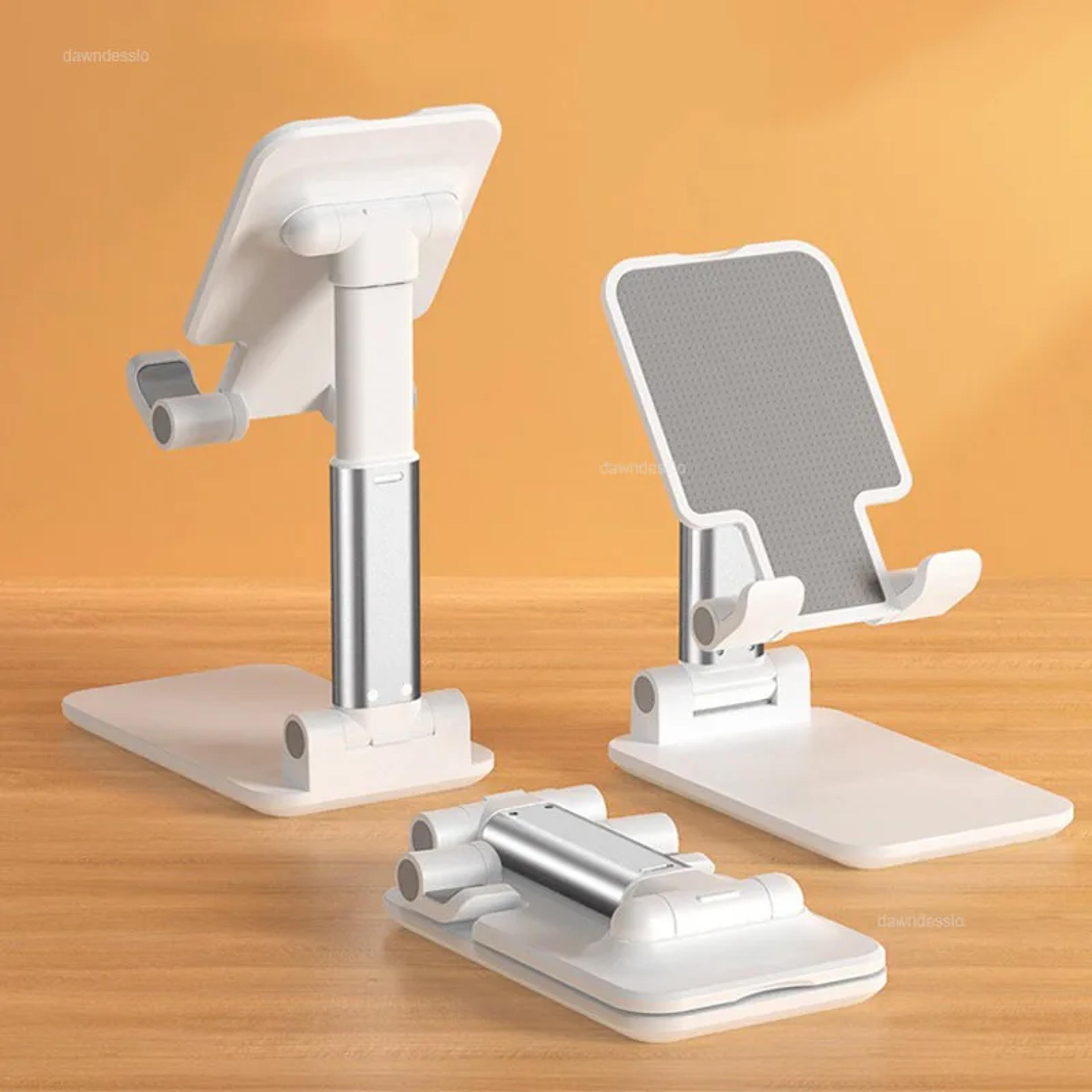 foldable adjustable phone holder for bed and desk with telescopic overhead stand
