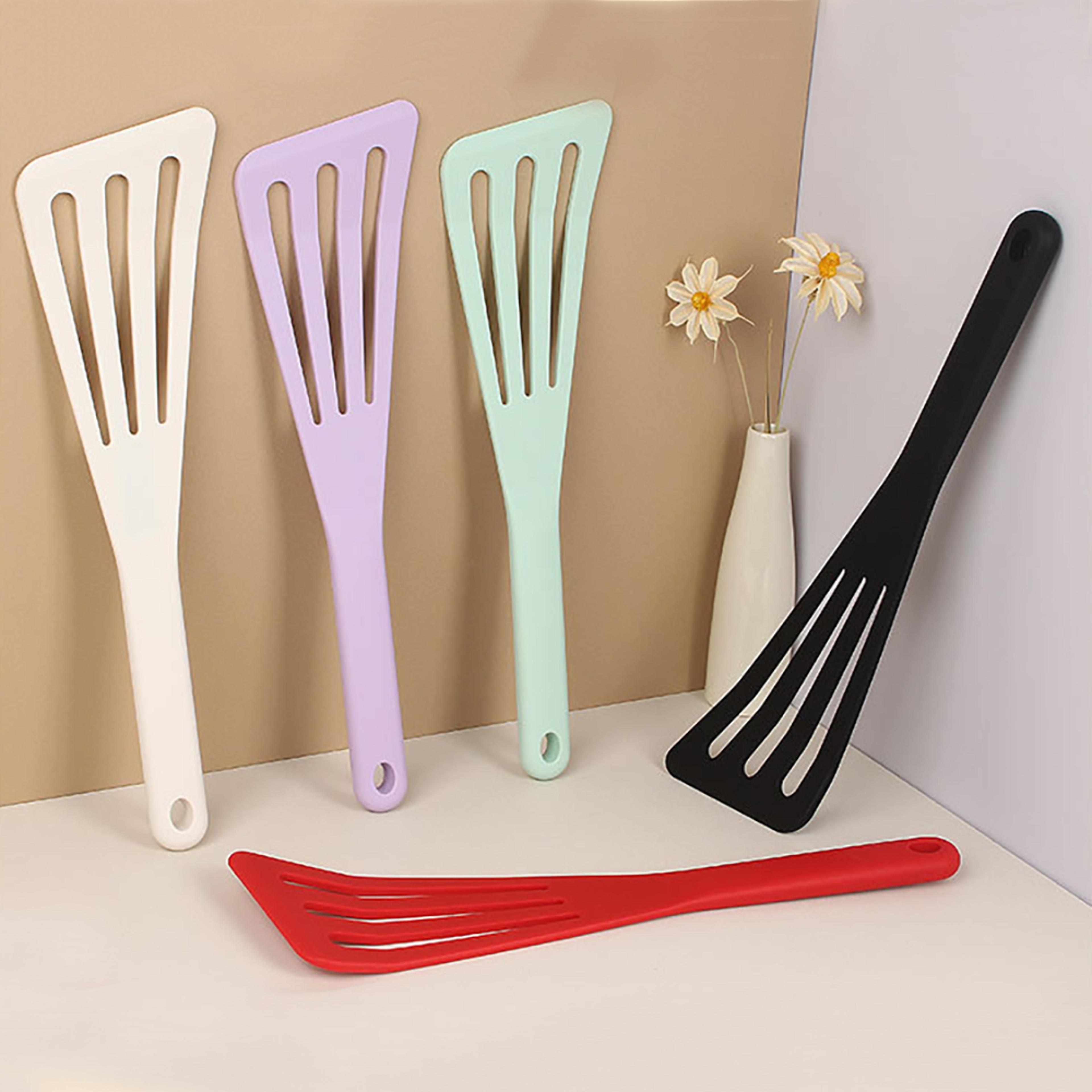 silicone fish spatula with drain slots for nonstick cookware