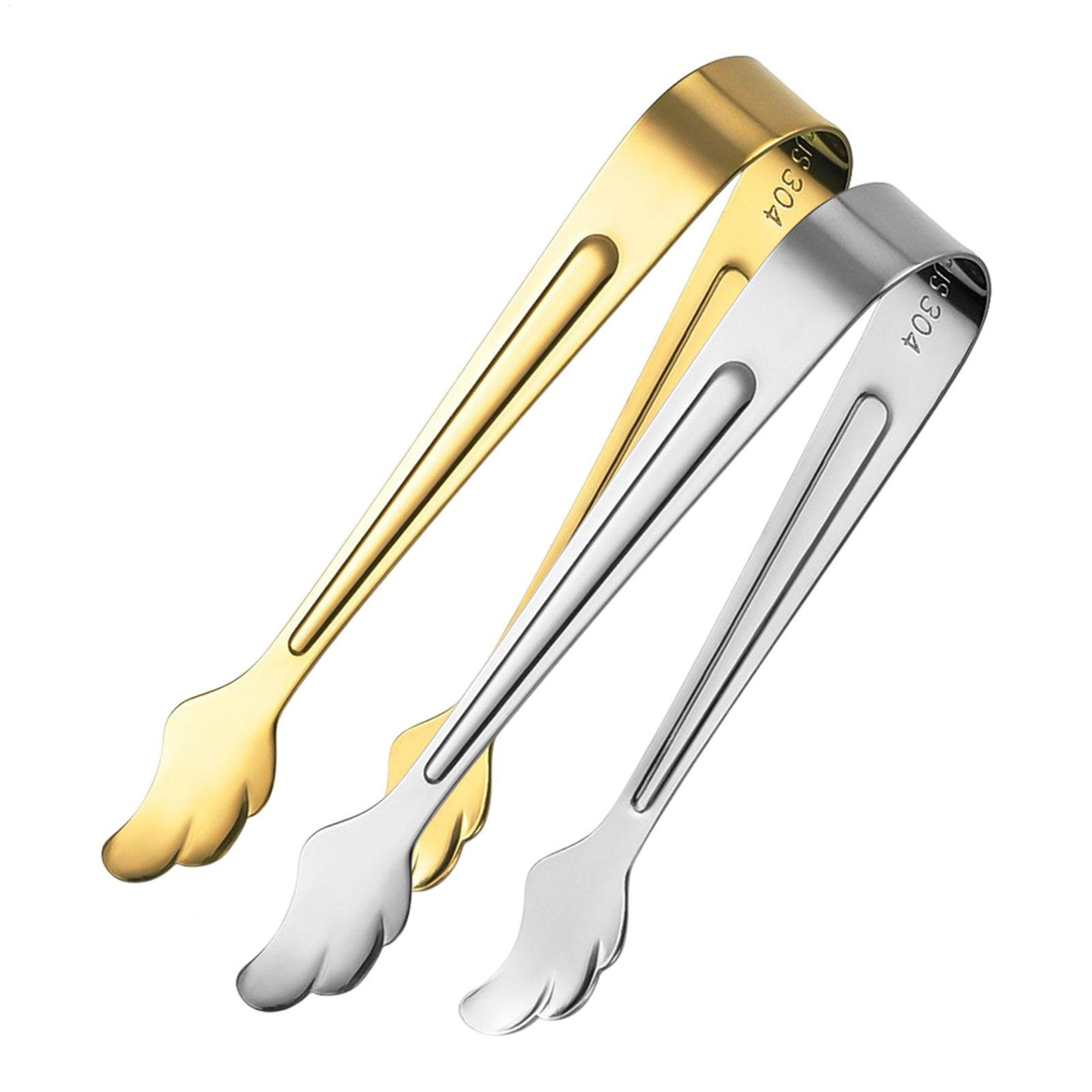 stainless steel mini serving tongs for sugar ice & appetizers