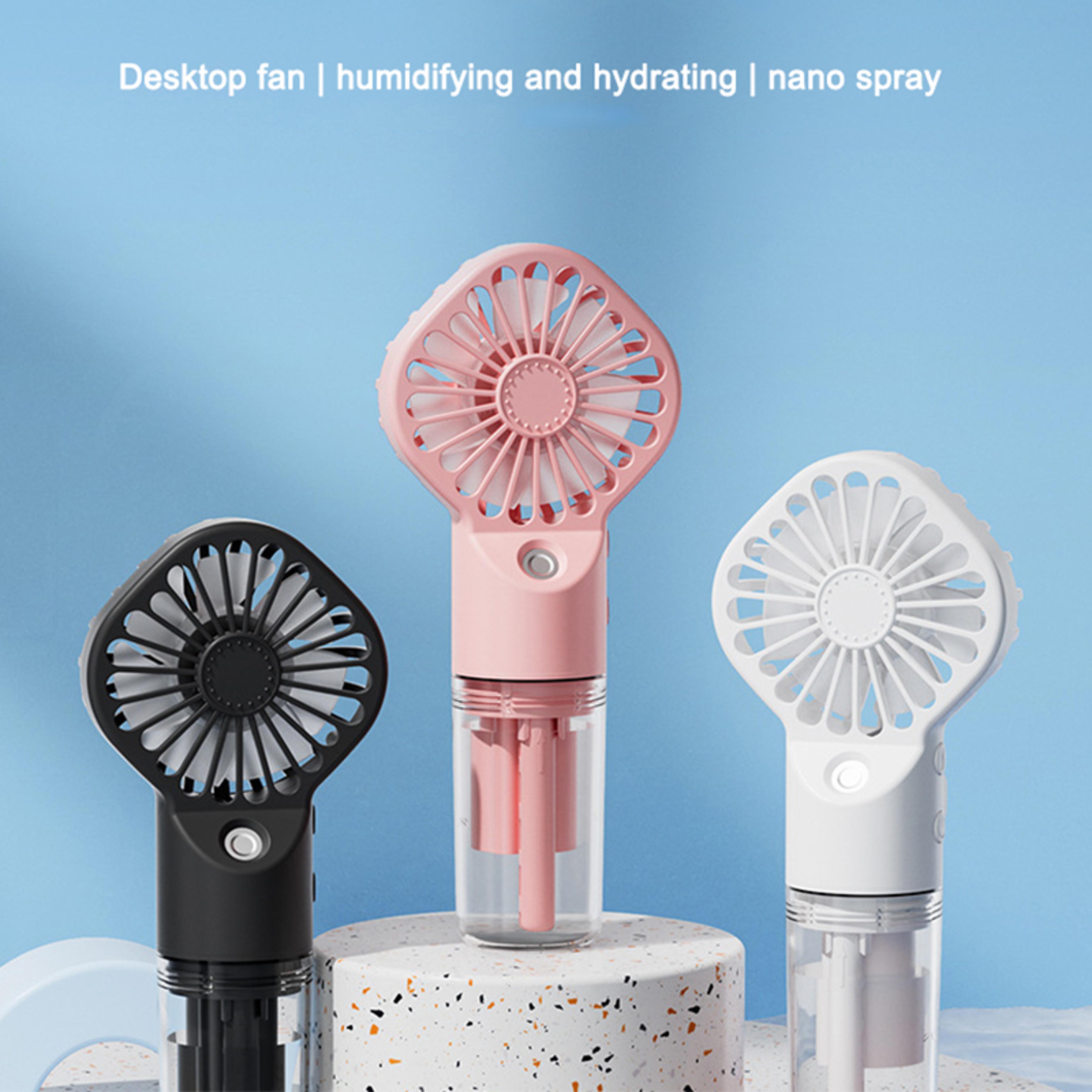 portable handheld misting fan rechargeable personal cooling fan
