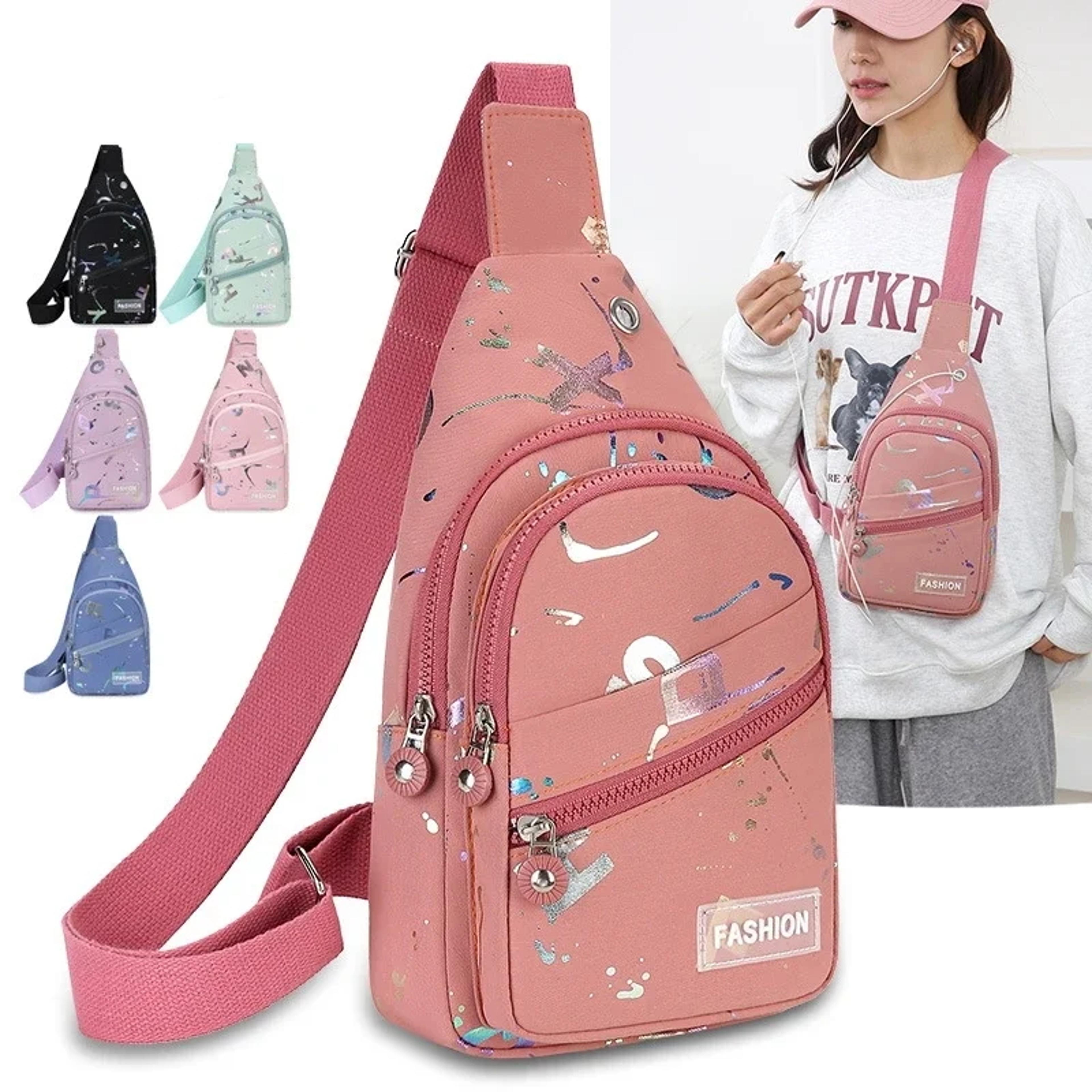 crossbody sling backpack for women compact chest bag for travel, sports & everyday use