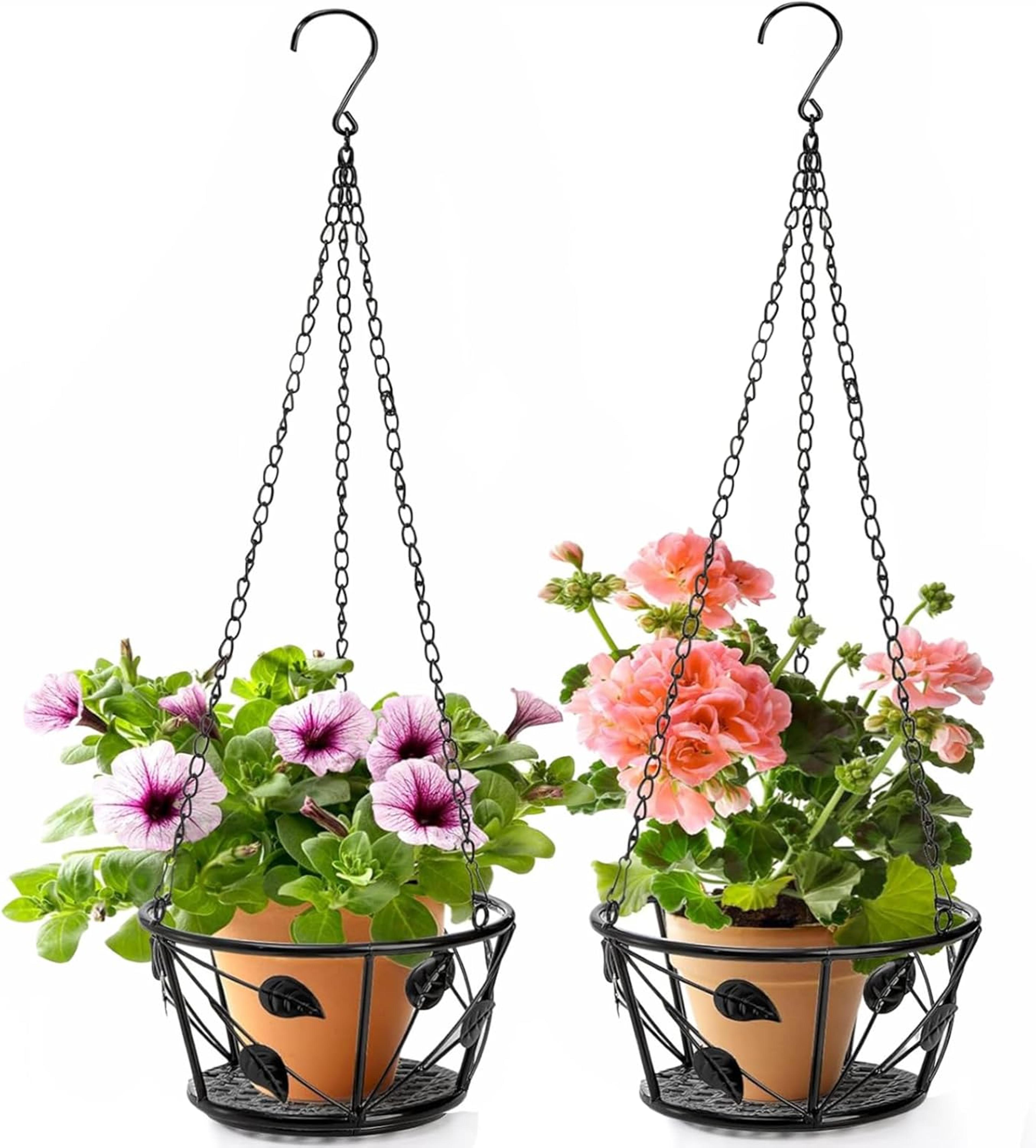 metal plant hanger with ceiling hook modern hanging basket for indoor outdoor plants home decor
