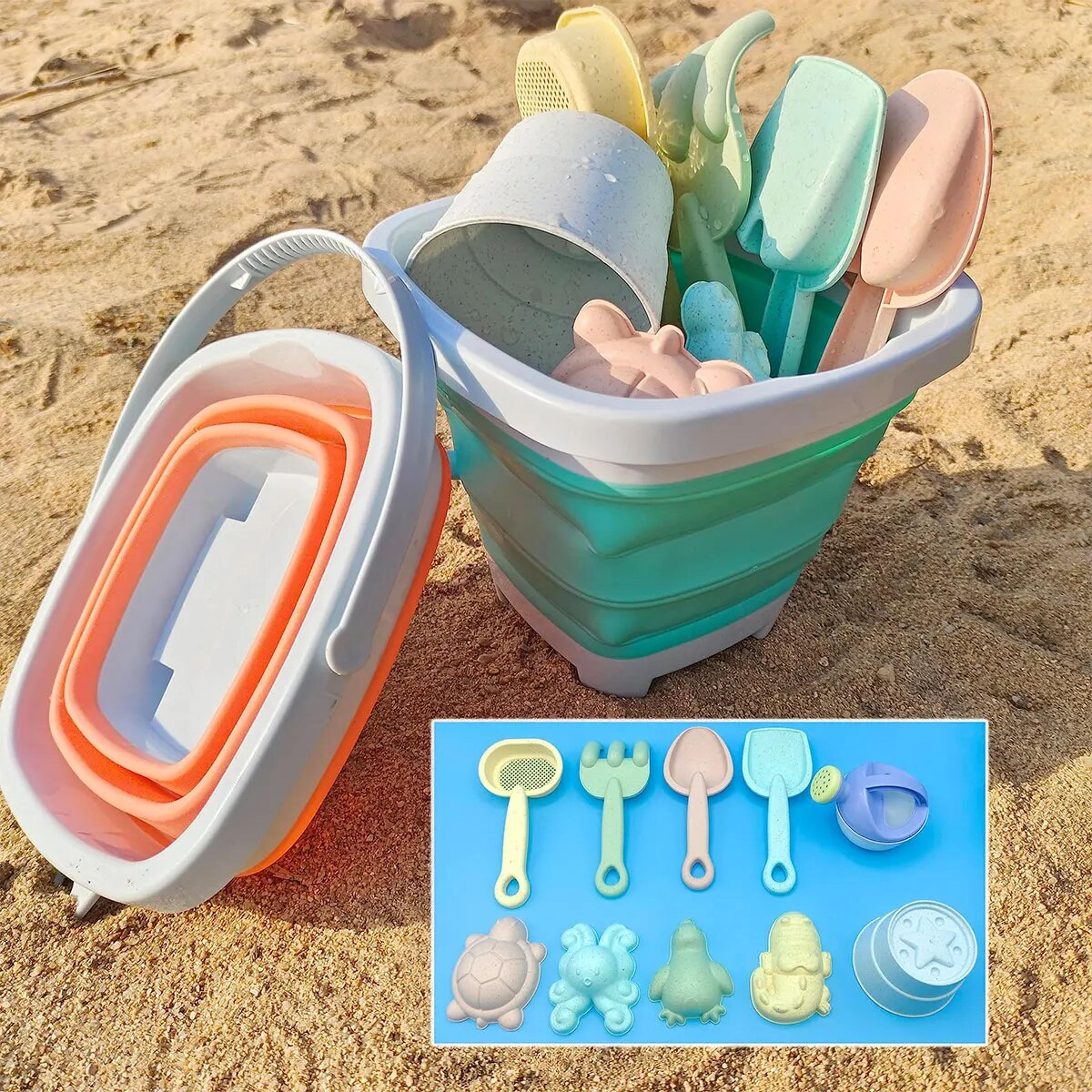 beach toys for kids sand toys set with bucket shovel and rake fun outdoor sandbox play set for toddlers