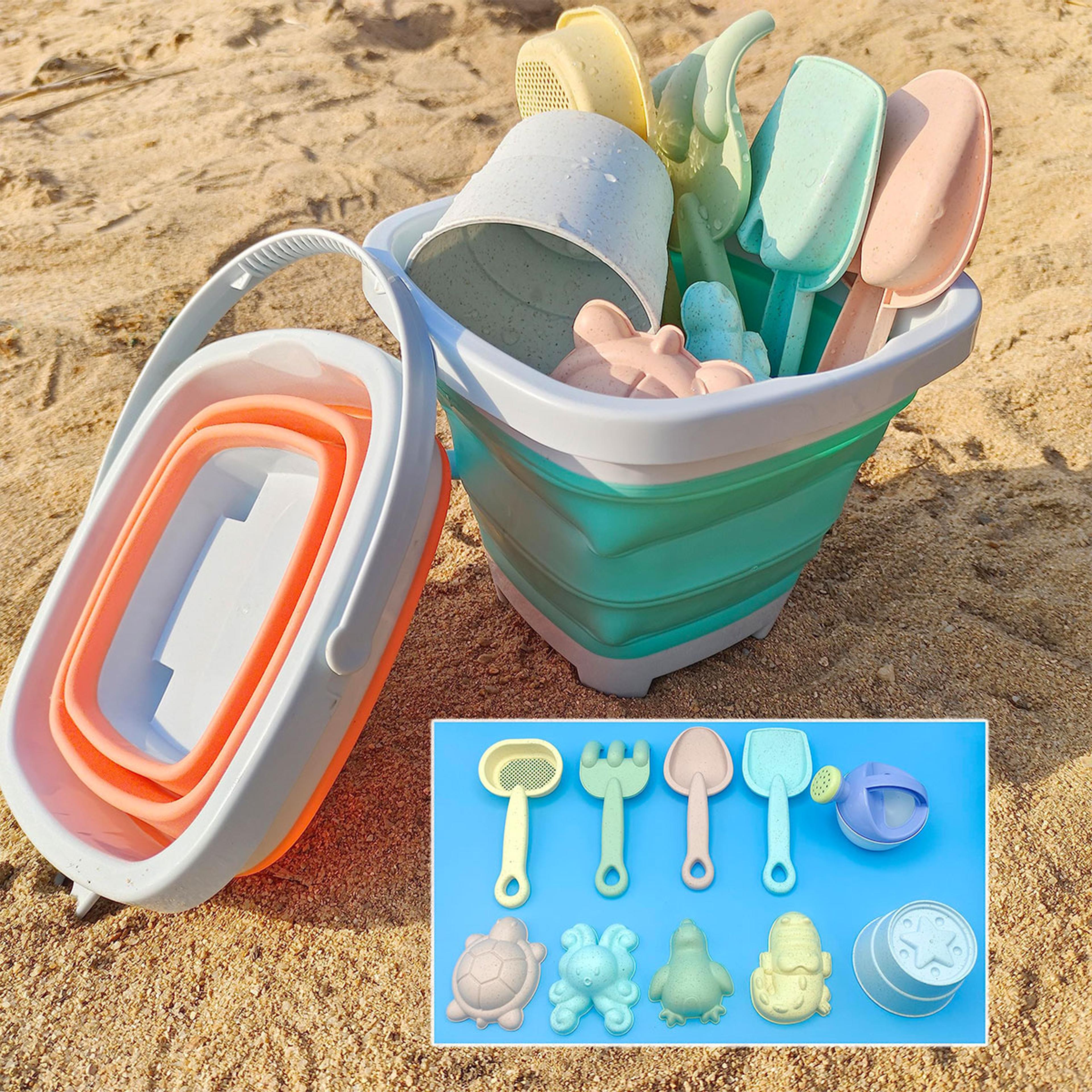 beach toys for kids sand toys set fun summer outdoor set with bucket shovel & rake for toddlers