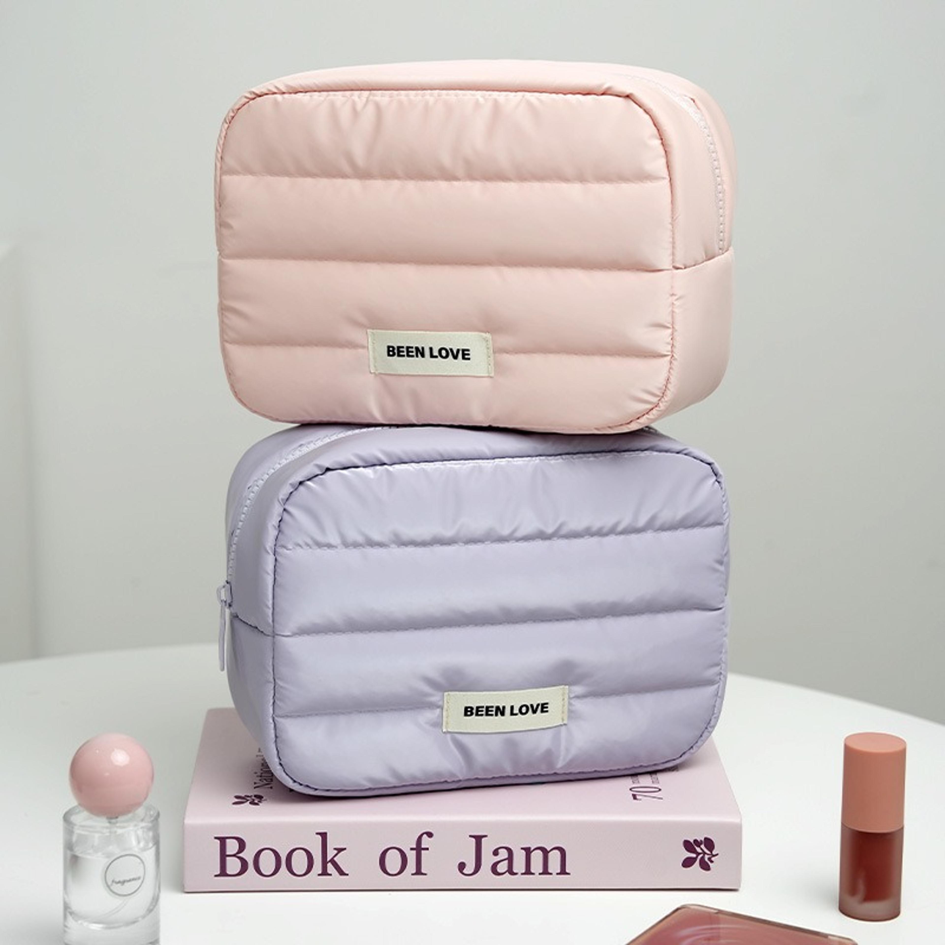 large capacity travel makeup bag cosmetic organizer with handle